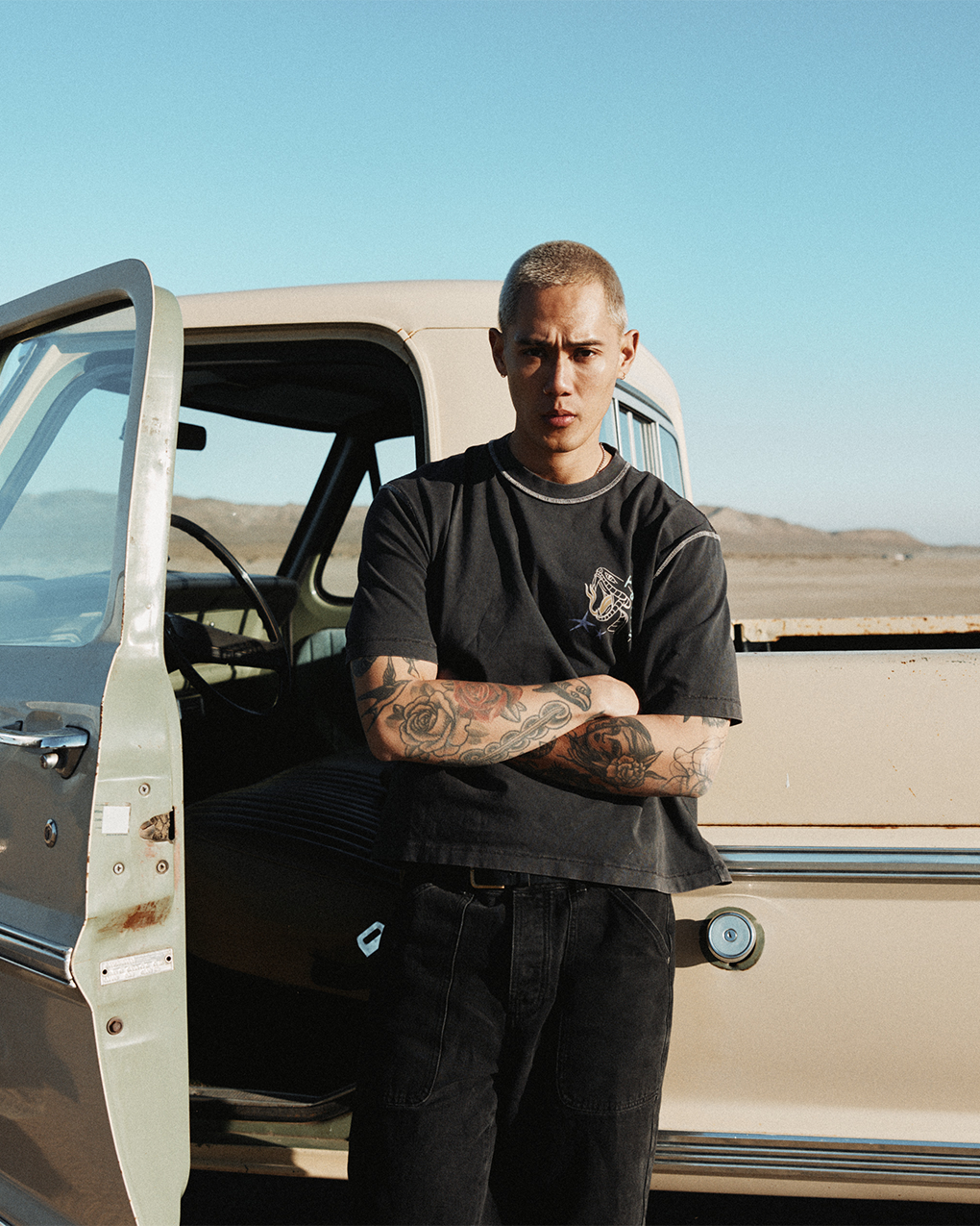 Snakebite Sally's Boxy T-Shirt - Acid Wash