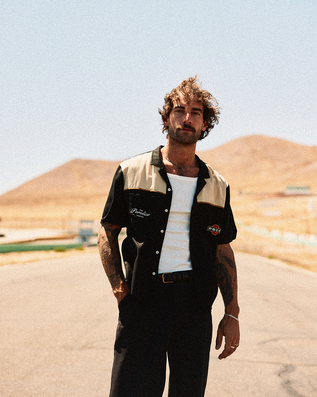 Paradise Trophy Bowling Shirt - Washed Black