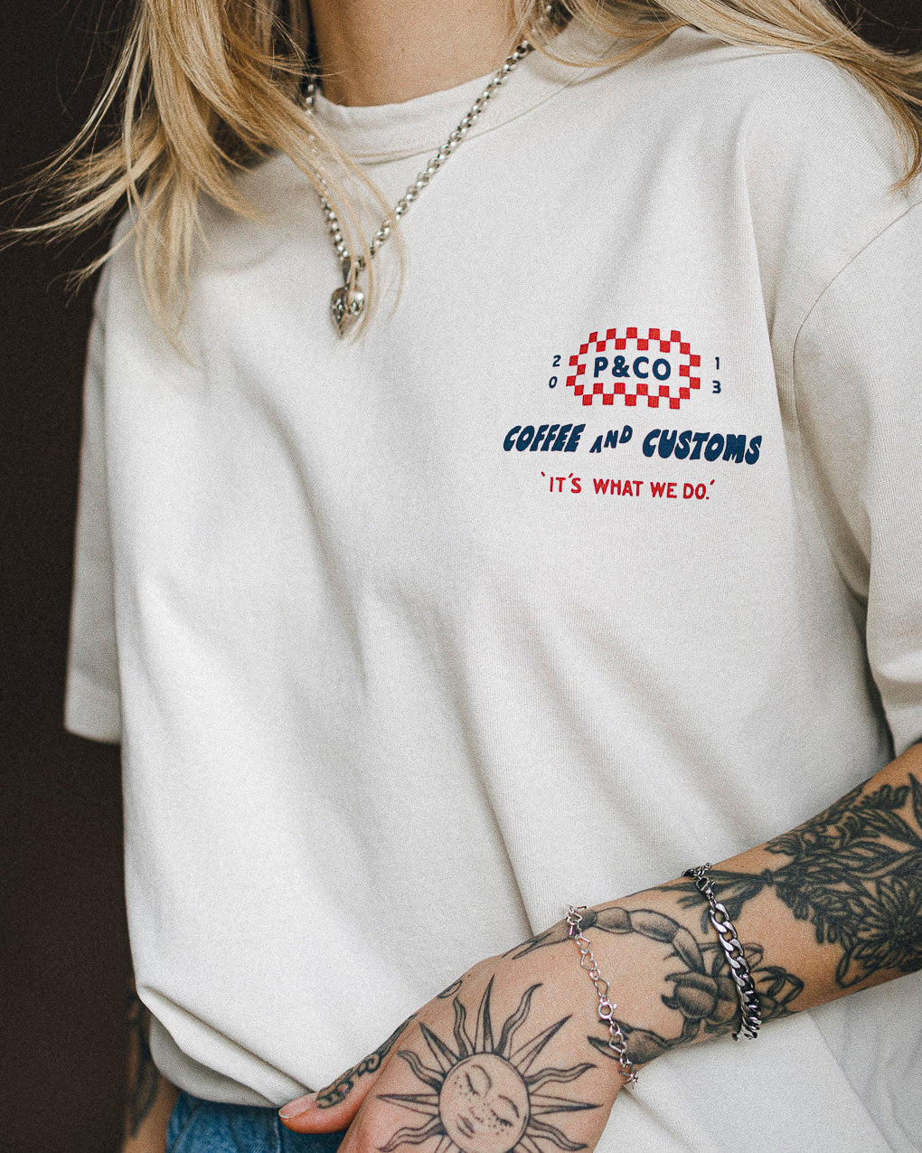 Coffee & Customs Boxy T-Shirt - Bone