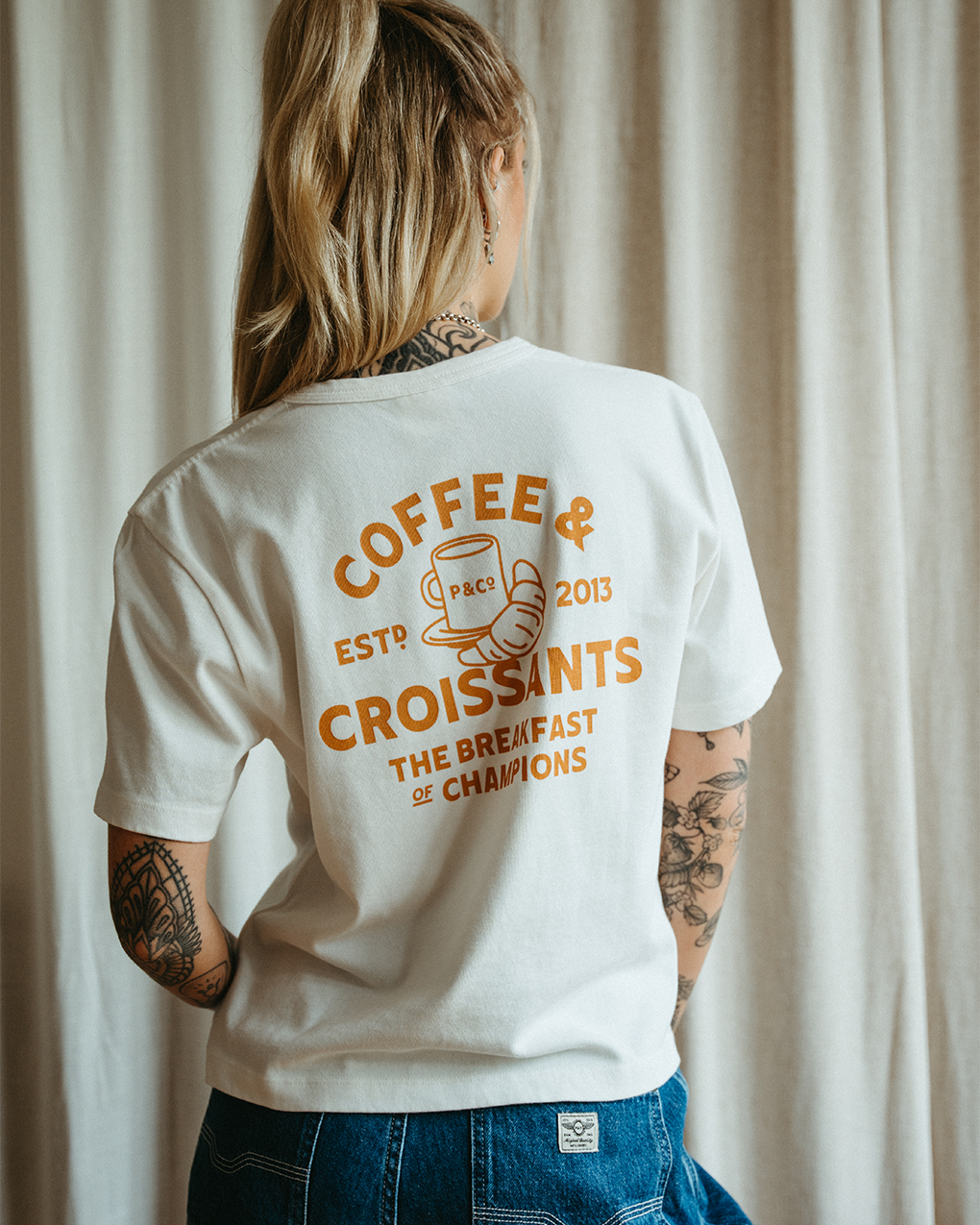 Coffee & Croissants T-Shirt - Off White