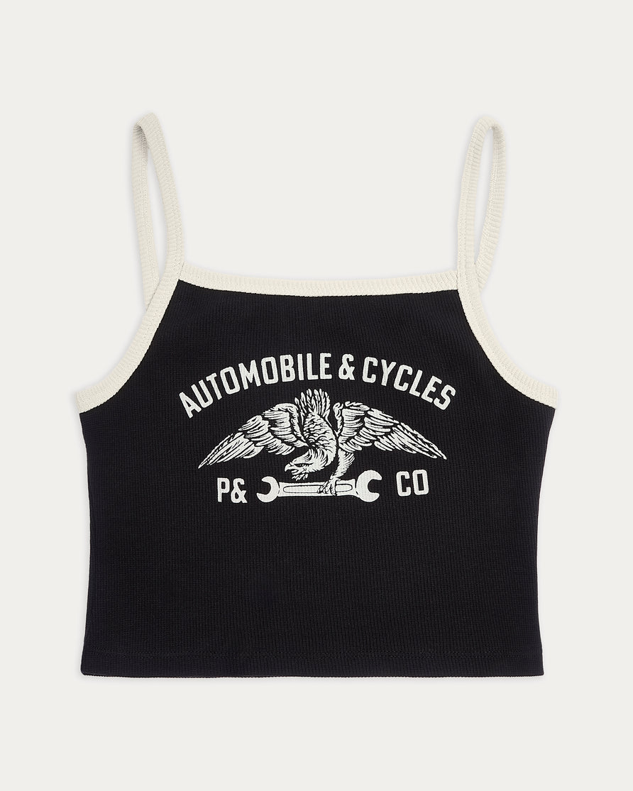 Automobiles & Cycles Cami Top - Washed Black