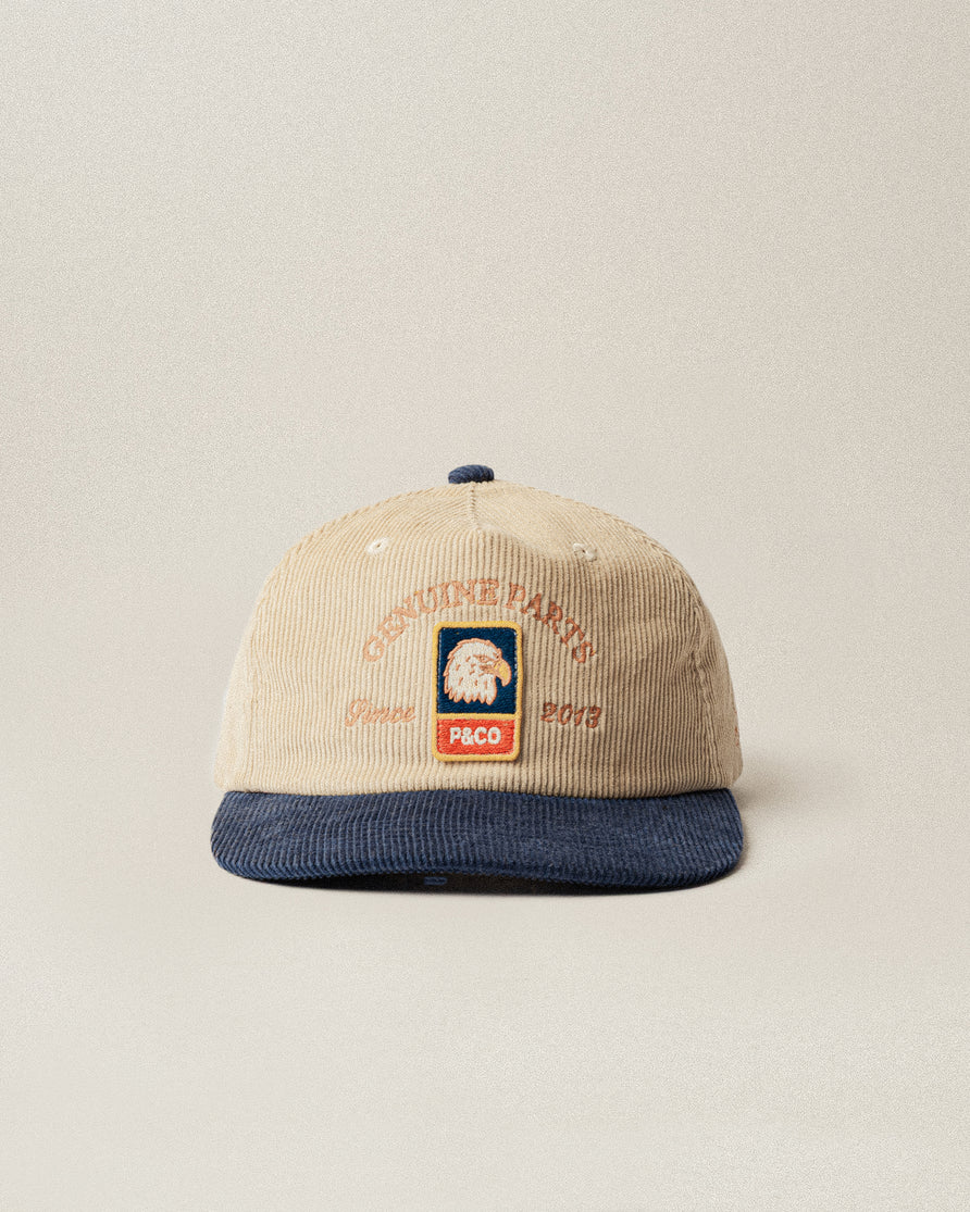 Genuine Parts Corduroy 5 Panel - Blue & Stone