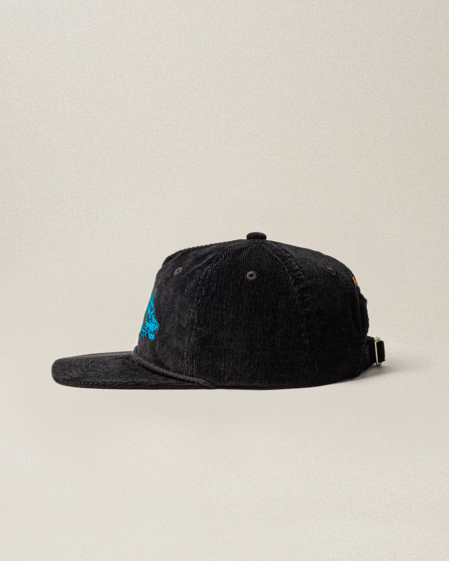 Loyalty Cord 5 Panel Cap - Washed Black