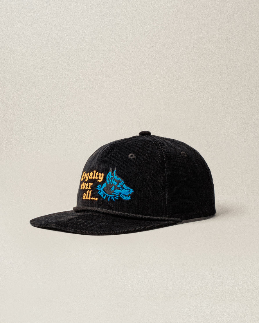 Loyalty Cord 5 Panel Cap - Washed Black