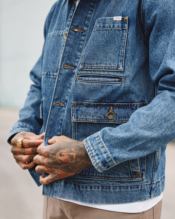 Colmore Chore Jacket - Washed Denim