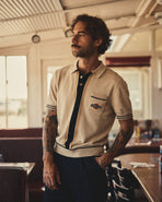 Racing Team Knitted Polo - Stone