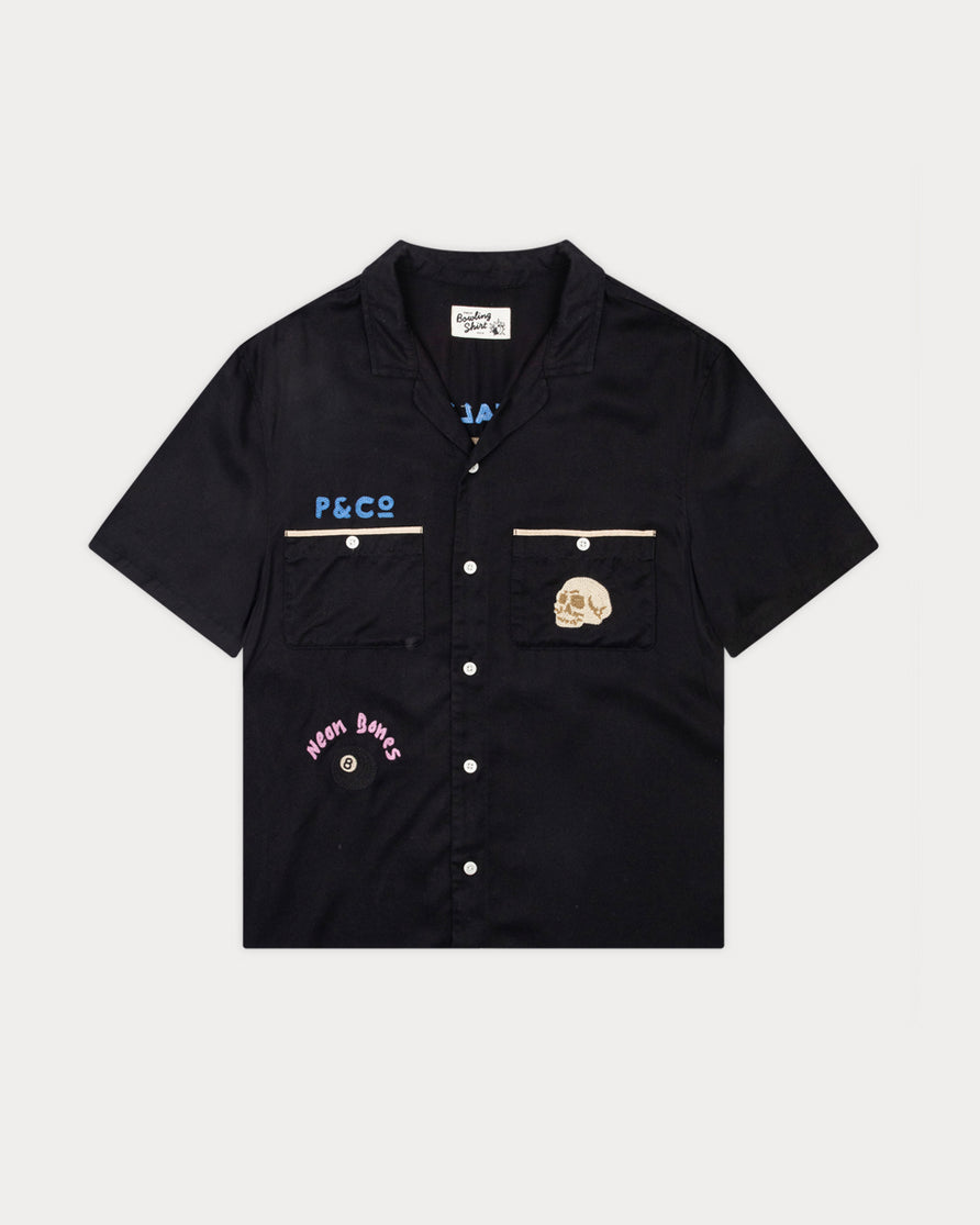 Pool Hall Bowling Shirt - Washed Black