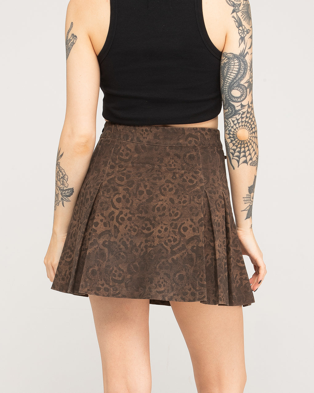 Edie Pleated Skirt - Leopard Print