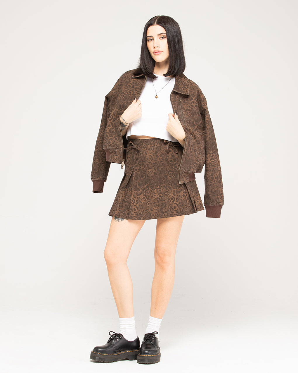 Edie Pleated Skirt - Leopard Print