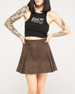 Edie Pleated Skirt - Leopard Print