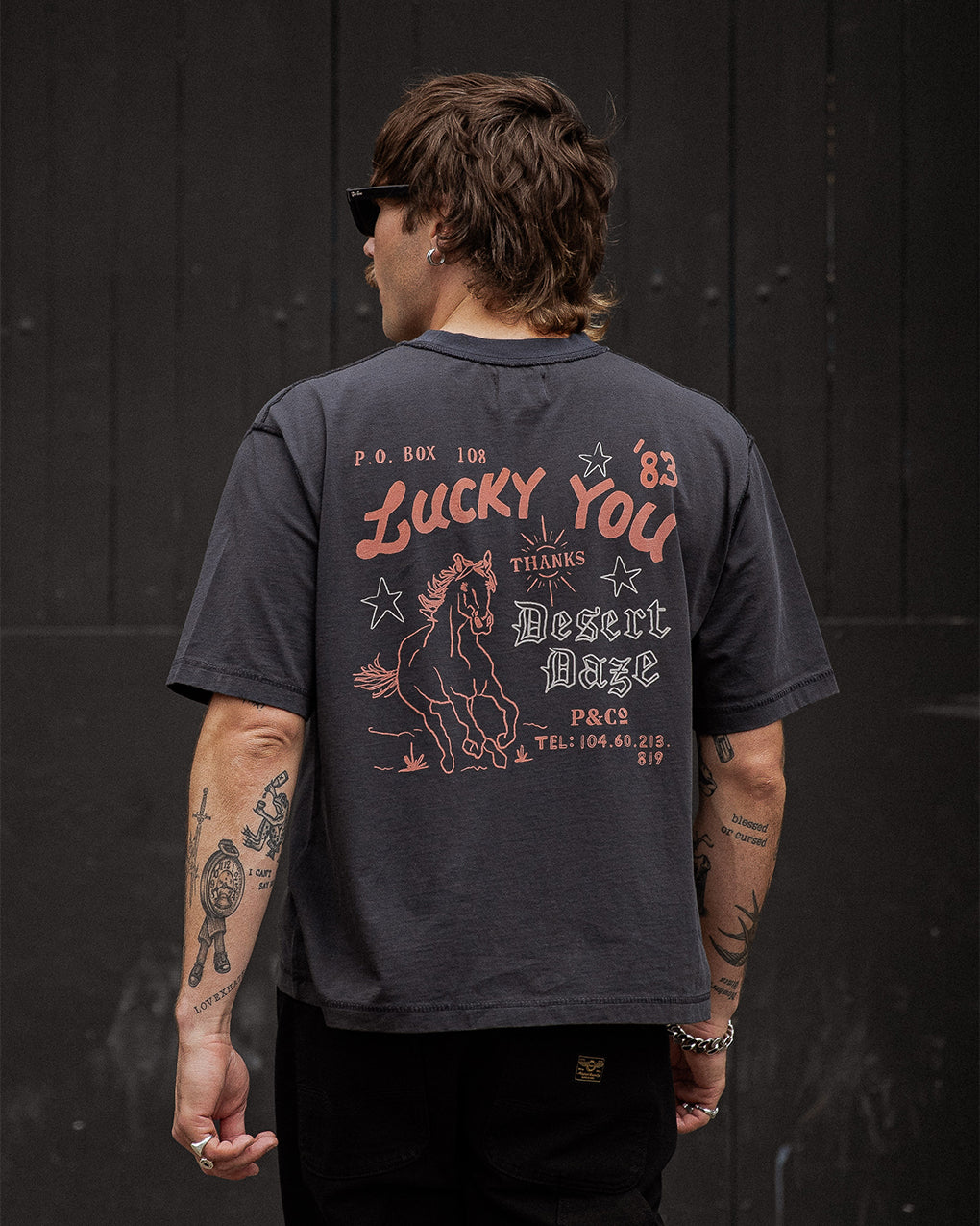 Desert Daze Boxy T-Shirt - Heavy Washed Black