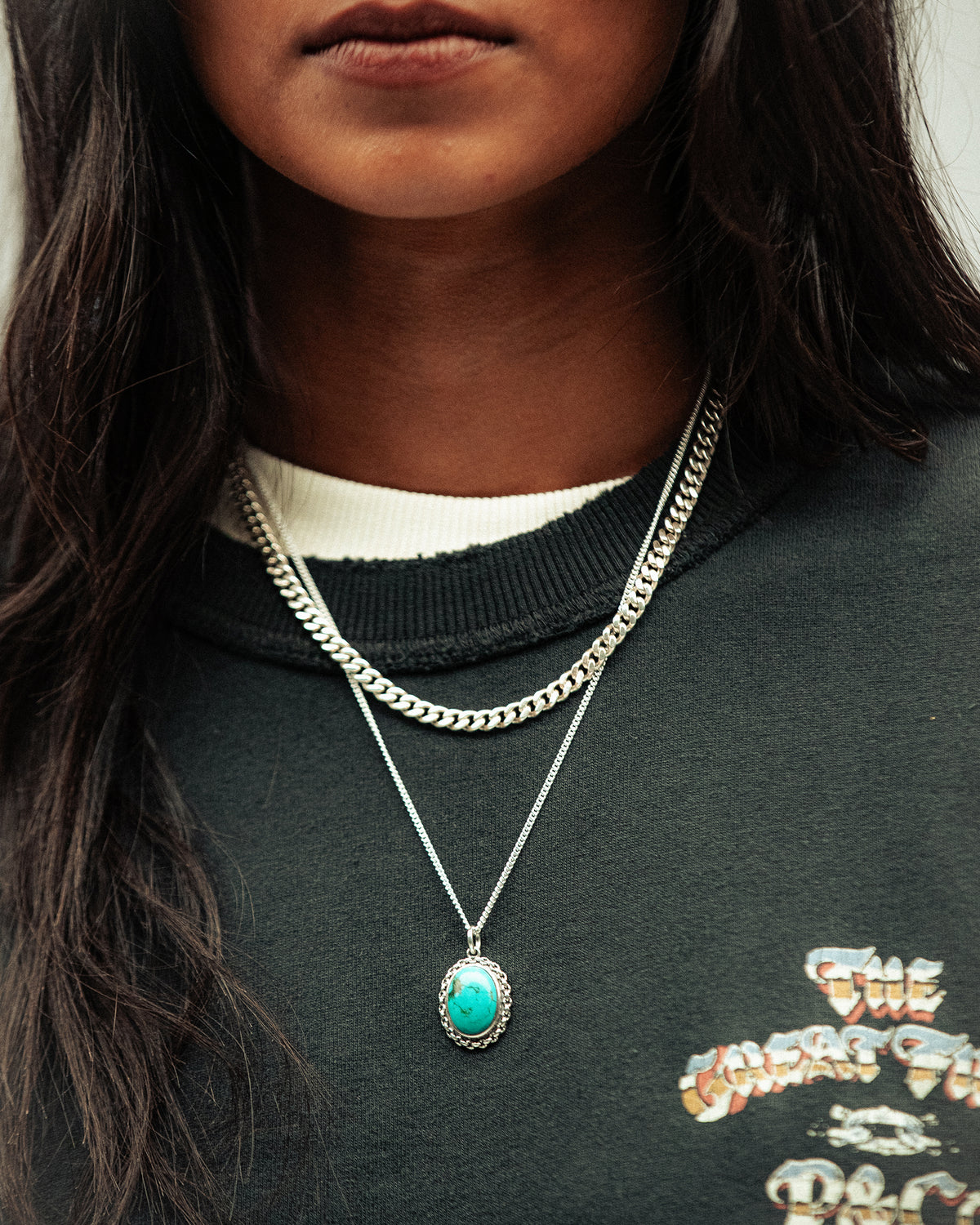 P&Co x TGF Turquoise Pendant Necklace - Sterling Silver