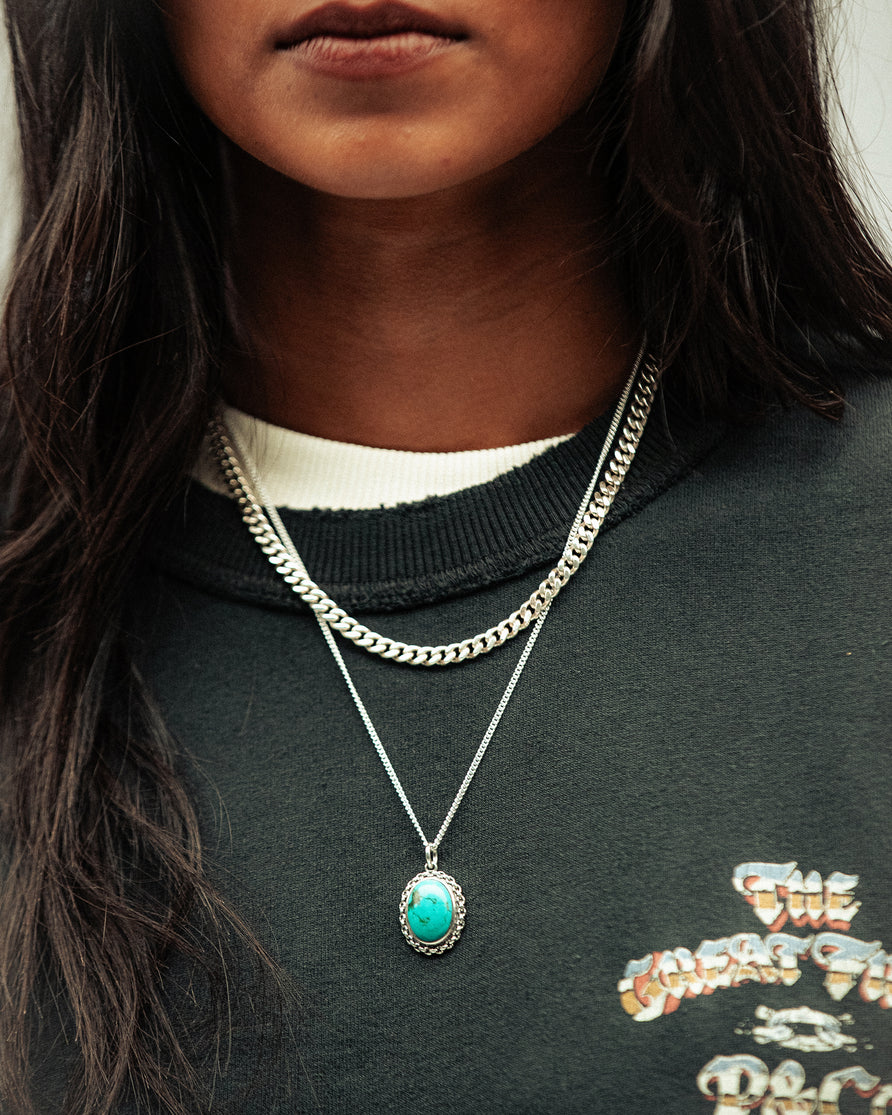 P&Co x TGF Turquoise Pendant Necklace - Sterling Silver