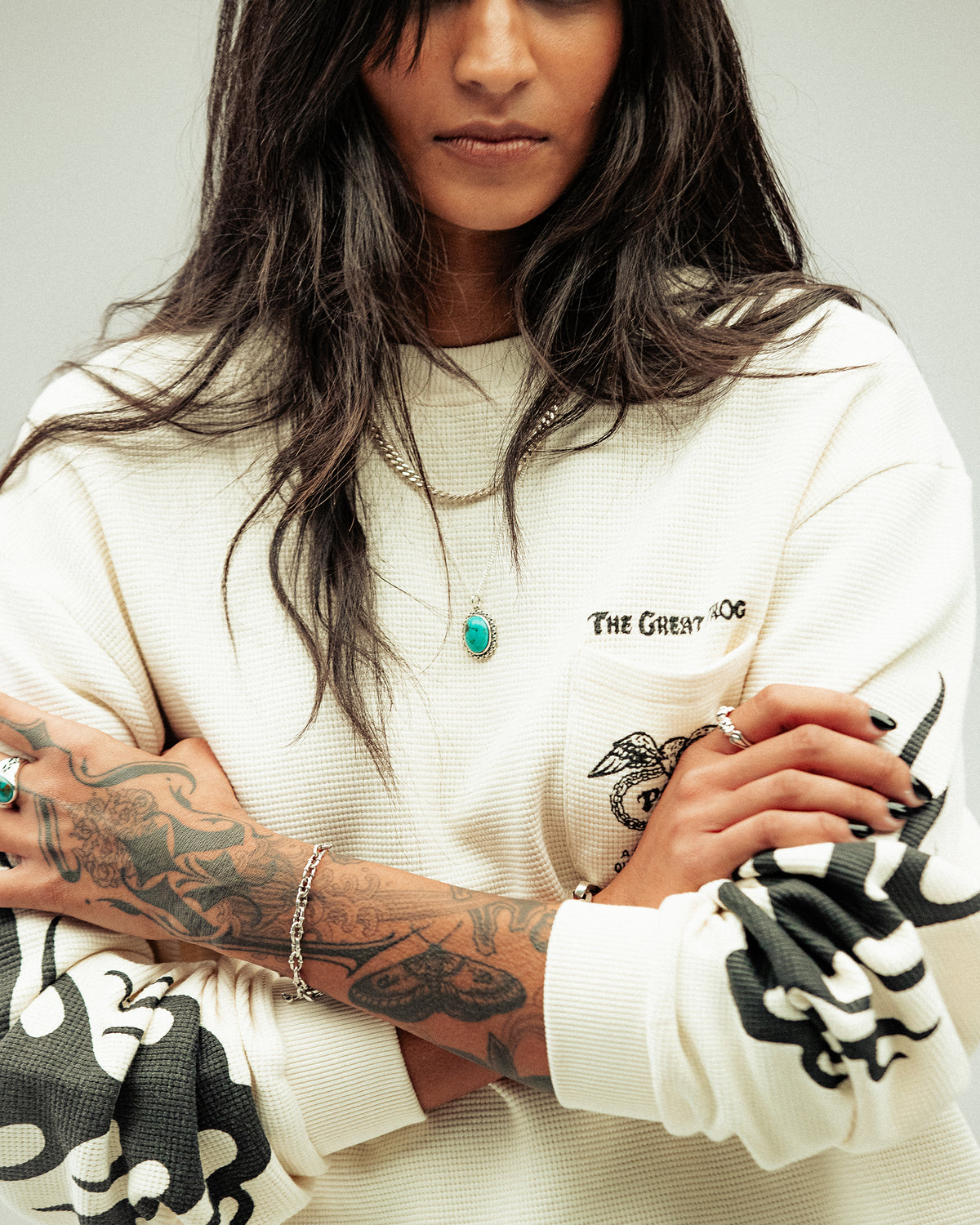 P&Co x TGF Waffle Boxy Longsleeve - Ecru