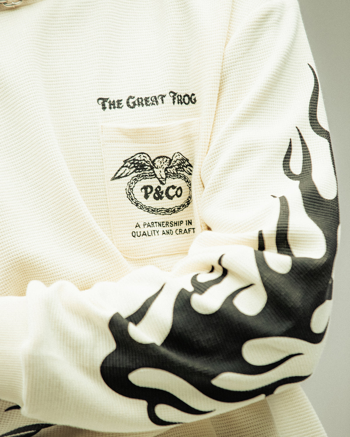 P&Co x TGF Waffle Boxy Longsleeve - Ecru