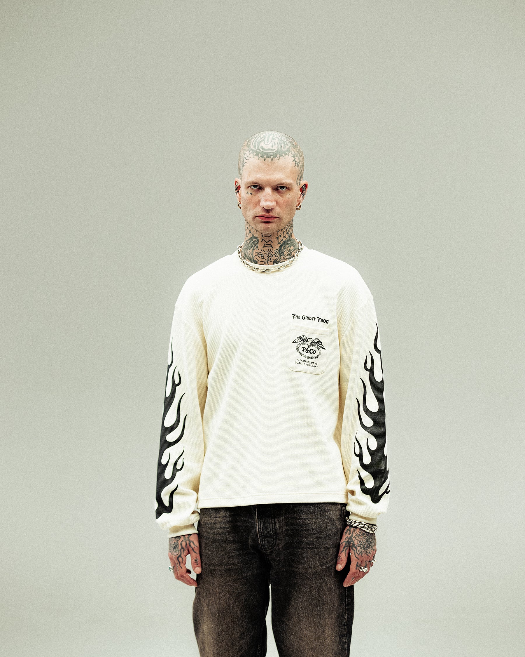 P&Co x TGF Waffle Boxy Longsleeve | Men's T-Shirts ‐ P&Co - A