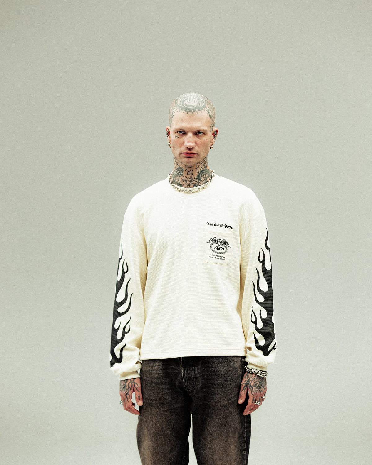 P&Co x TGF Waffle Boxy Longsleeve - Ecru