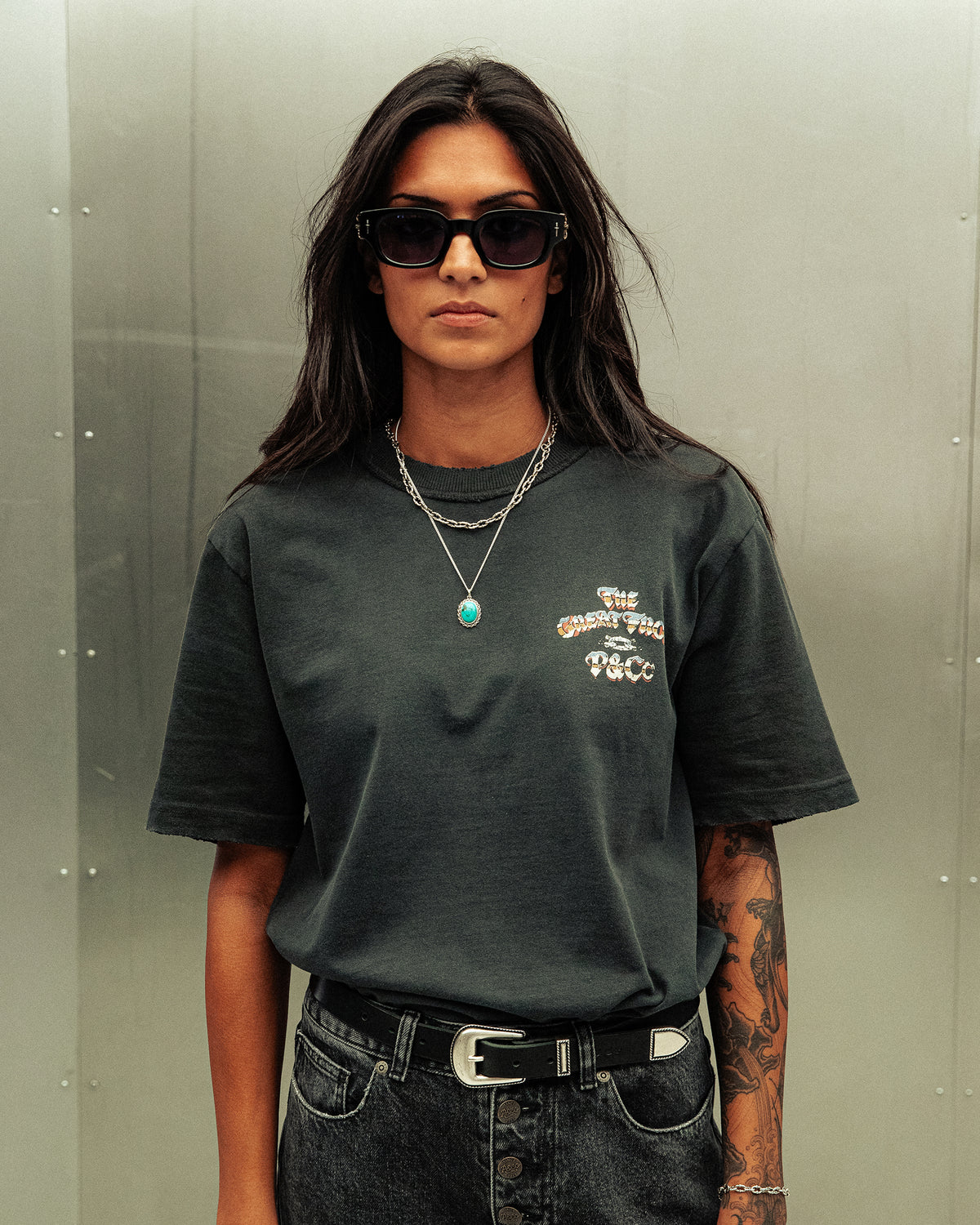 P&Co x TGF Boxy T-Shirt - Heavy Washed Black