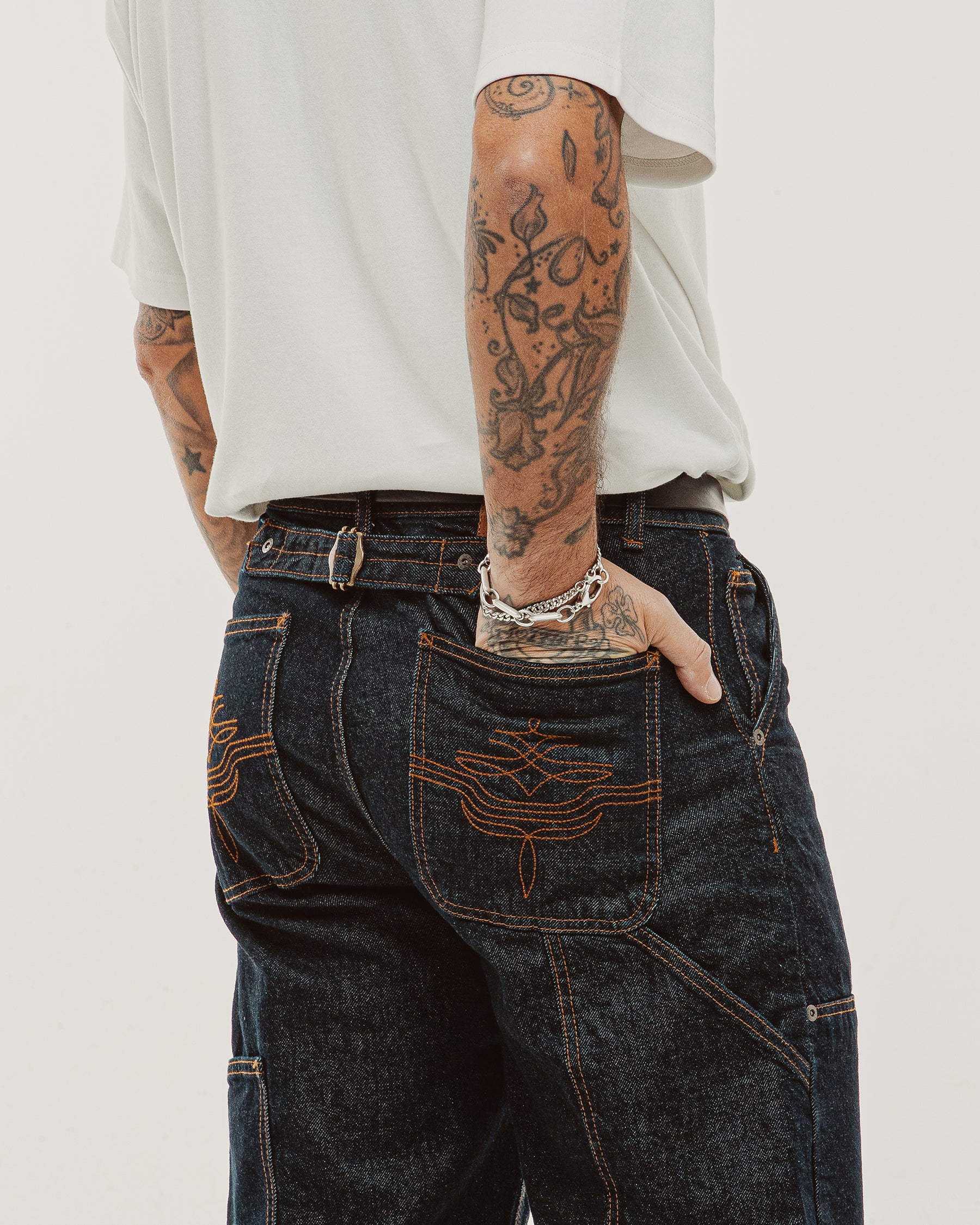 Raw Denim Carpenter Pants - Indigo