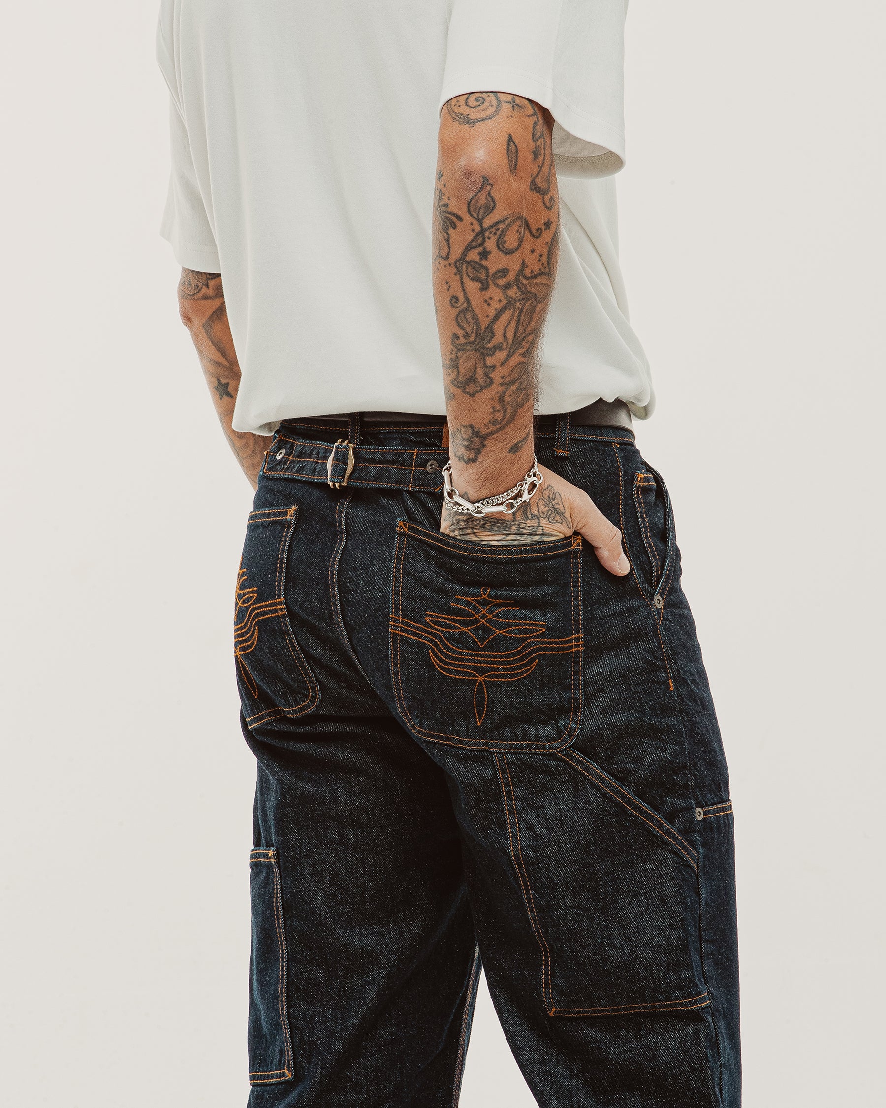 Raw Denim Carpenter Pants - Indigo