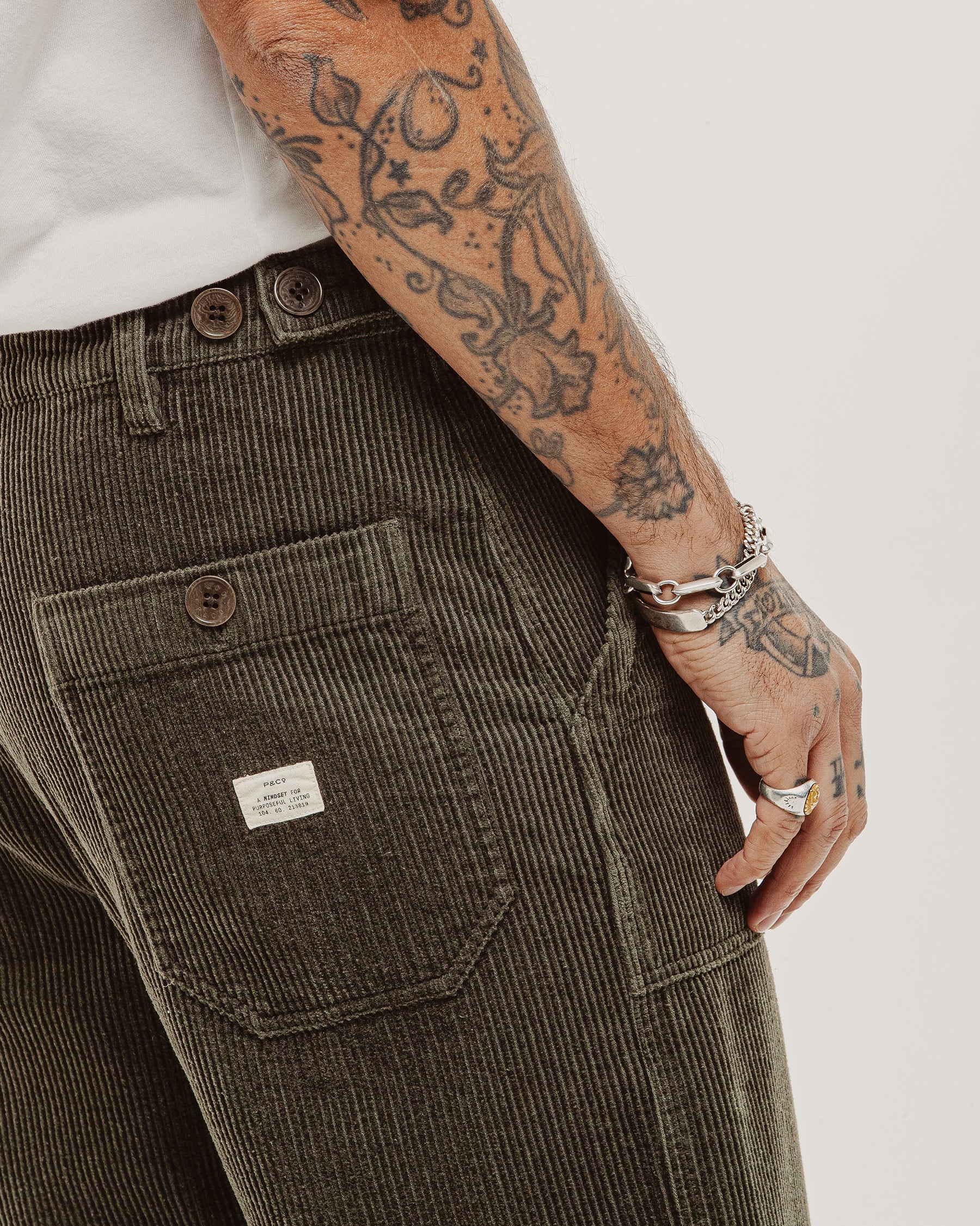 Cord Service Fatigue Pants - Woodland Green