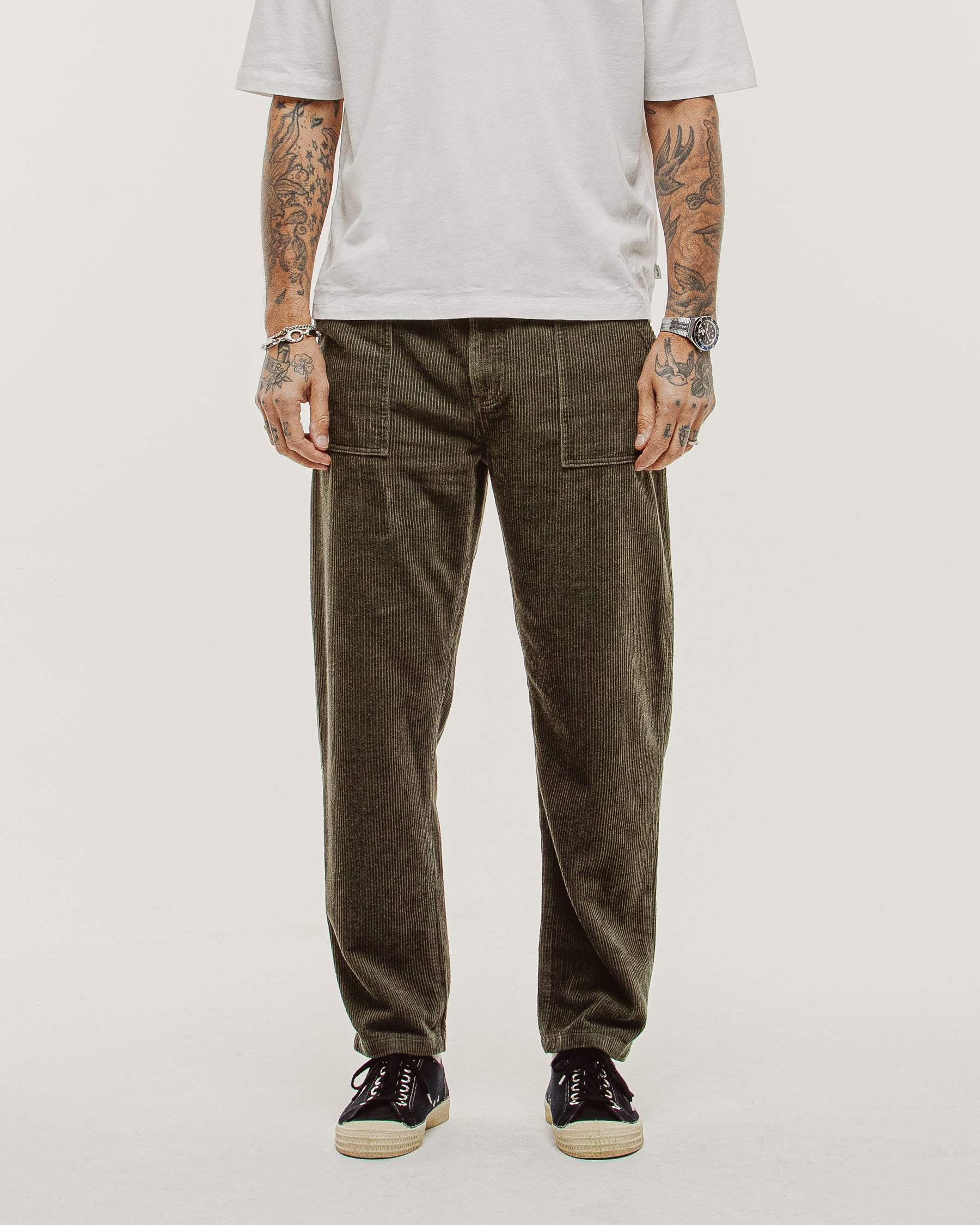 Cord Service Fatigue Pants - Woodland Green