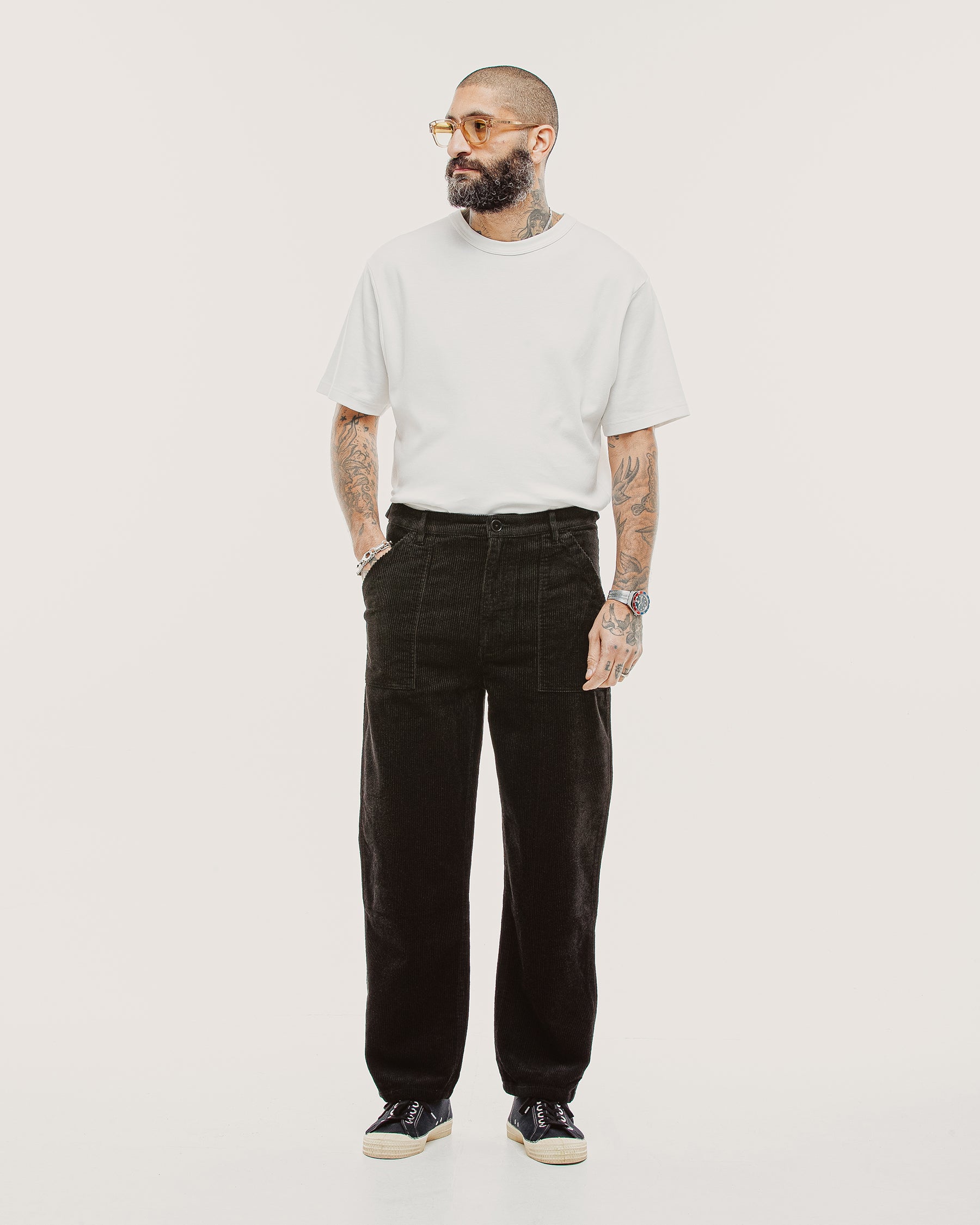 Cord Service Fatigue Pants - Black