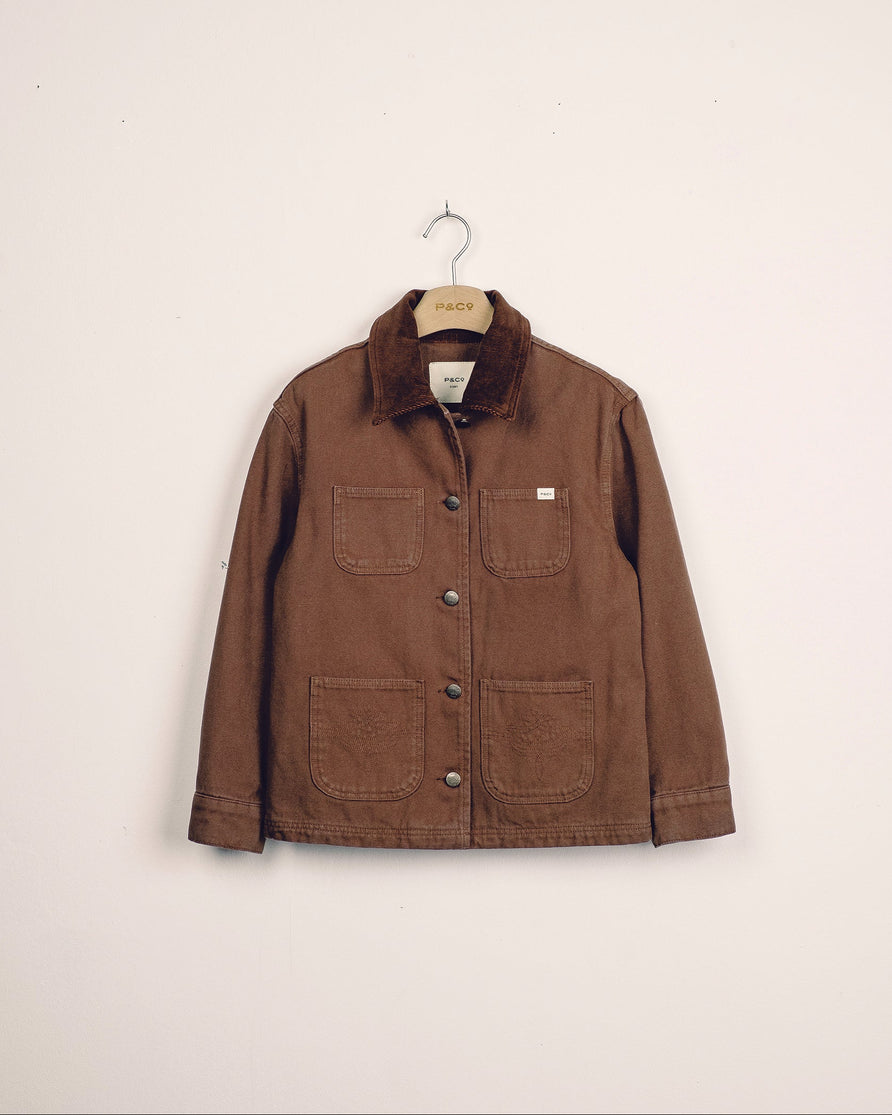 Amélie Canvas Barn Jacket - Washed Brown