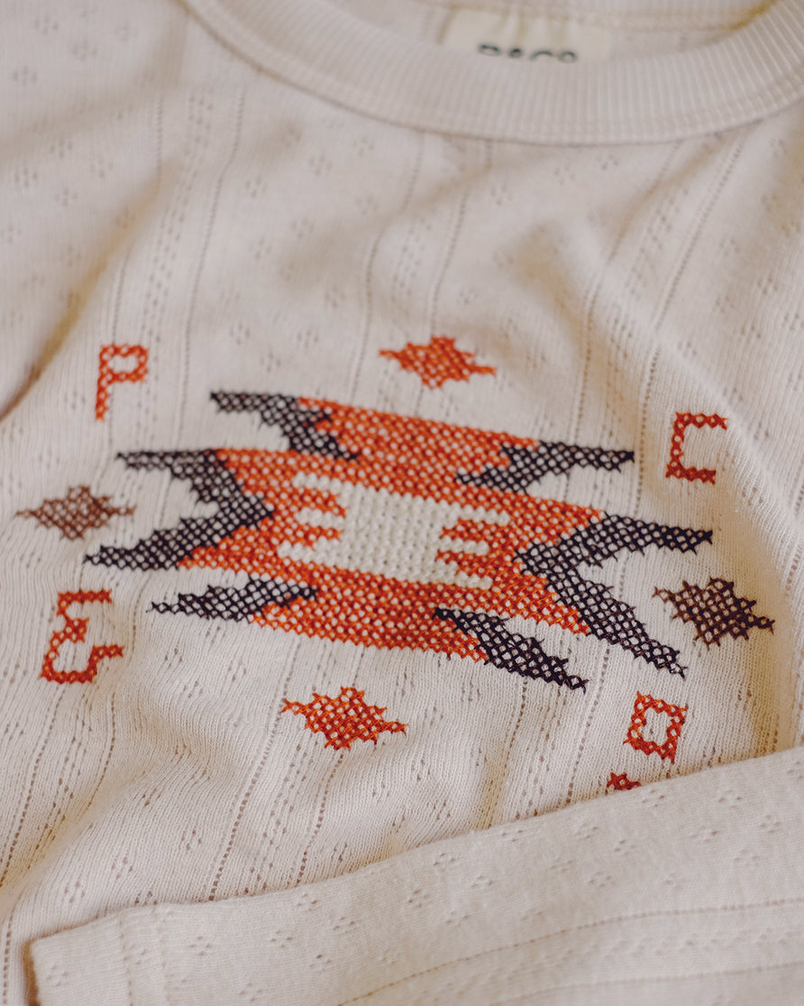 Ali Mesa Embroidered Longsleeve - Ecru