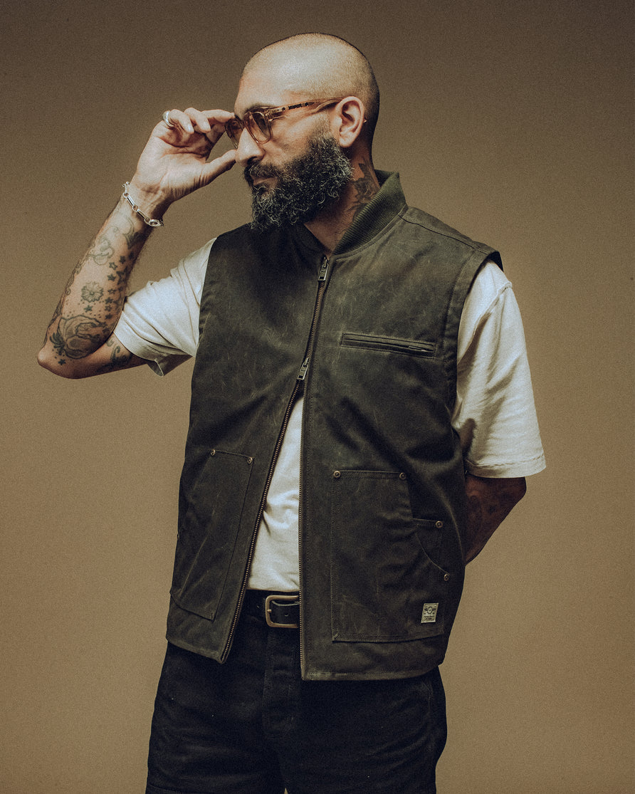 Canyon Waxed Vest - Olive