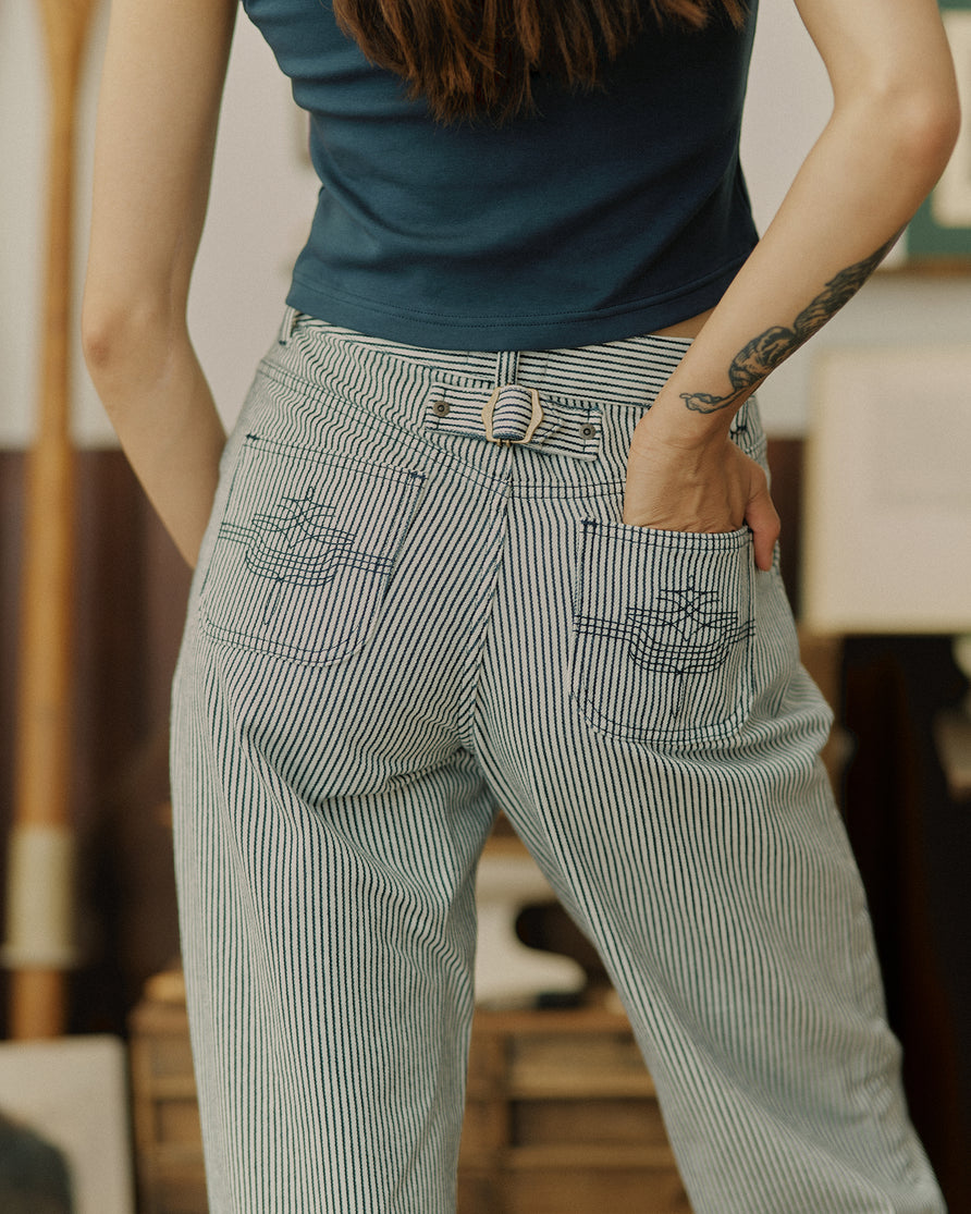 Nomad Pant - White Hickory Stripe
