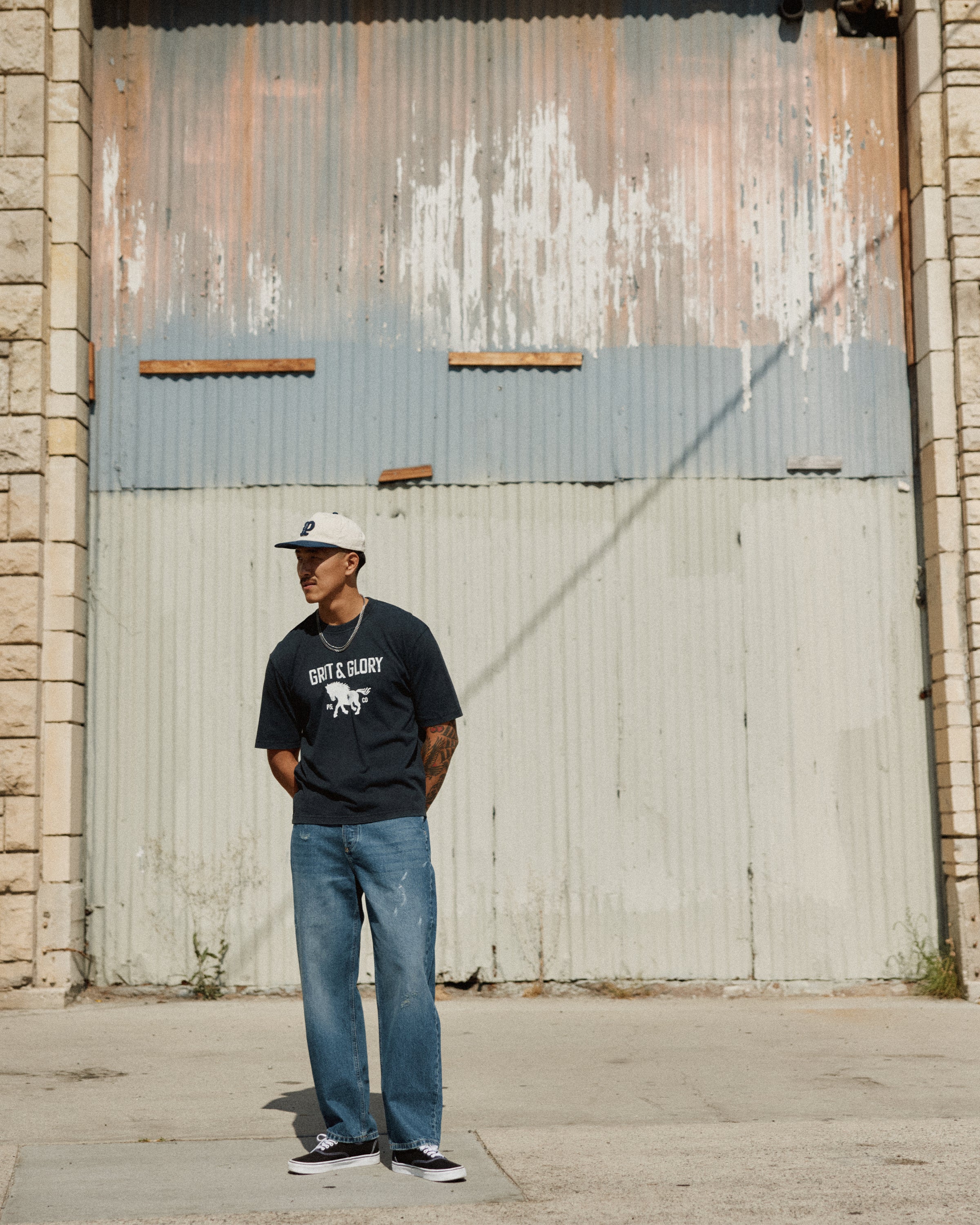 Grit & Glory Boxy T-Shirt - Washed Black