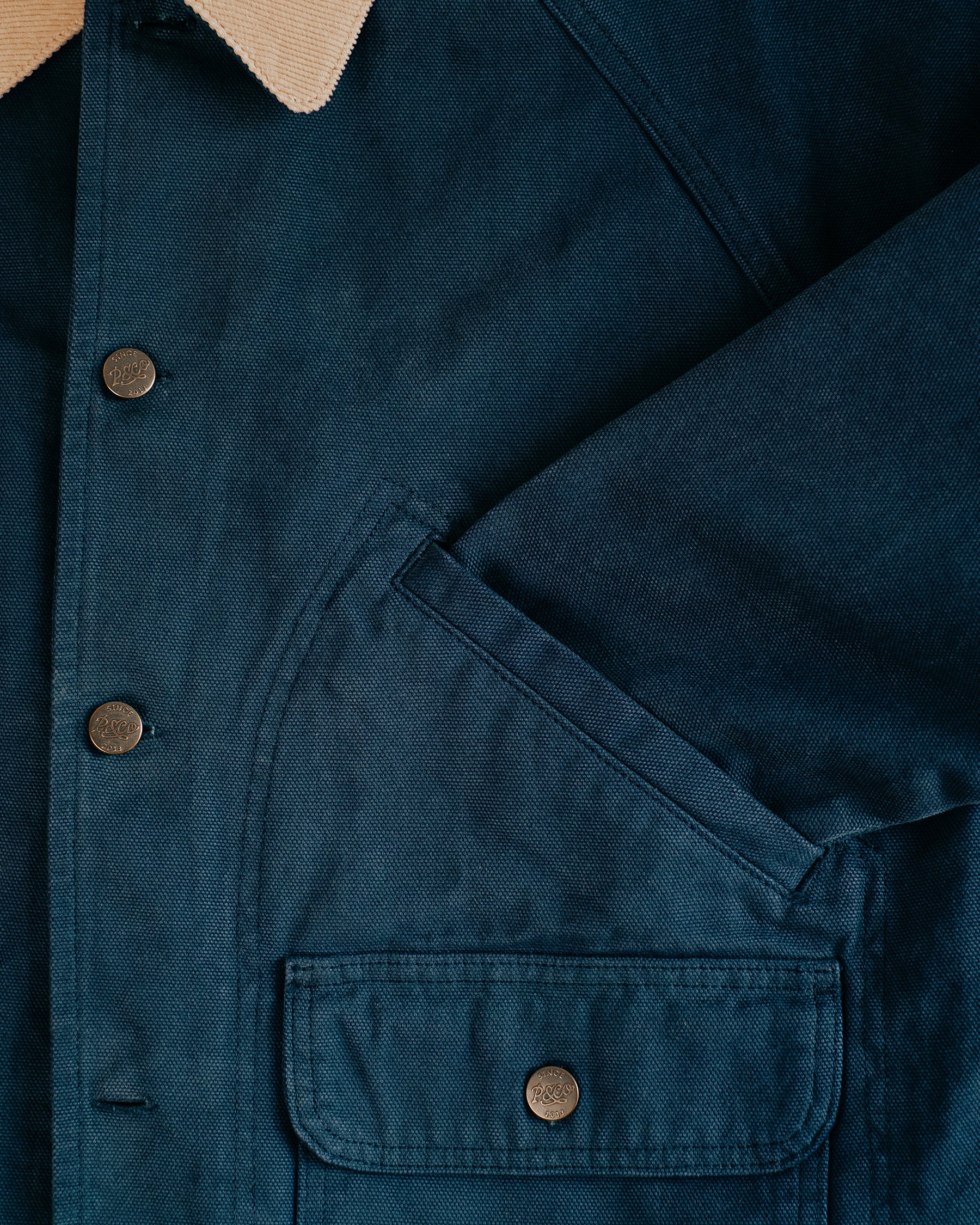 Marine Quarter Canvas Jacket - Navy