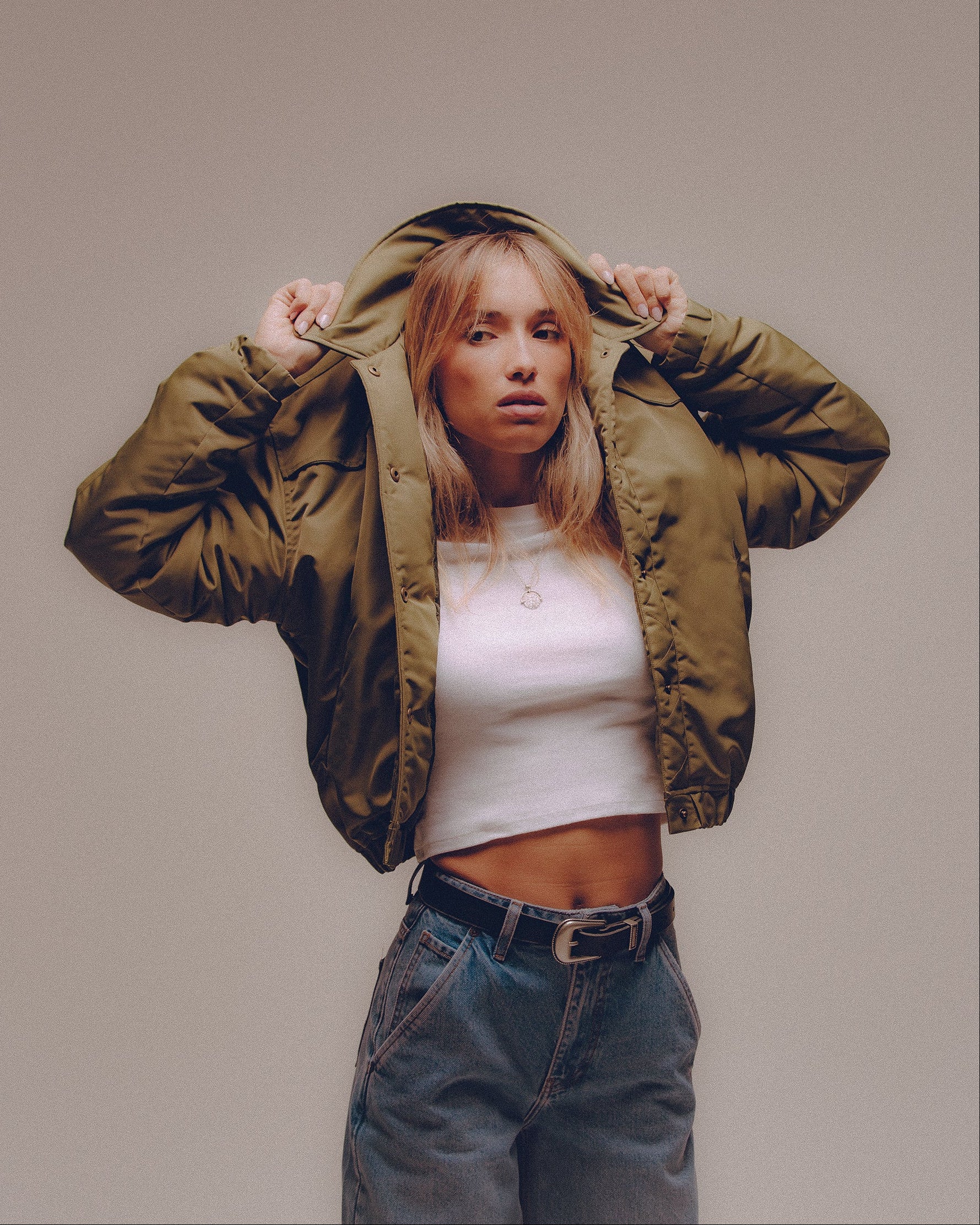 Harper Bomber Jacket - Dark Olive