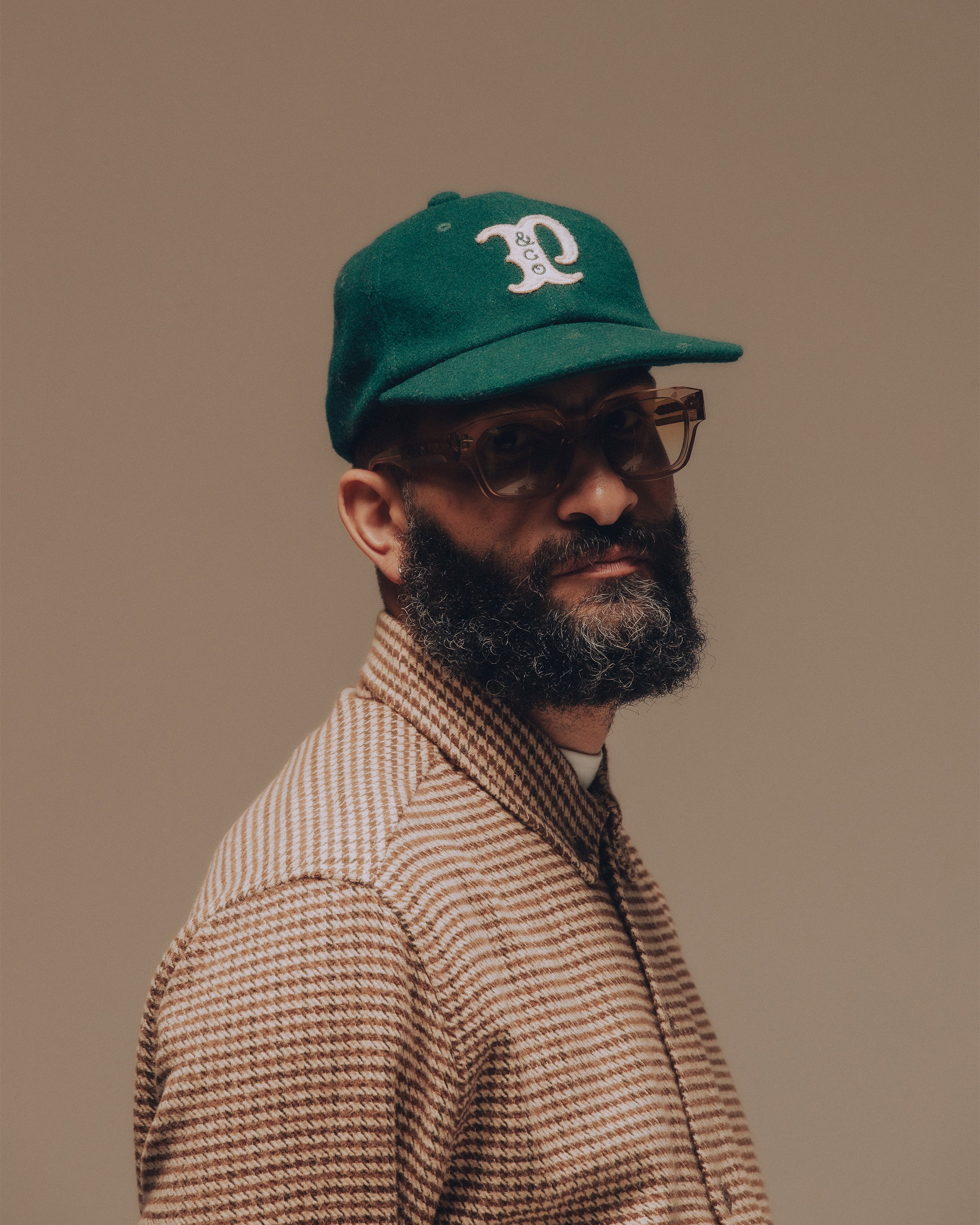 Varsity Wool 6 Panel Cap - Woodland Green