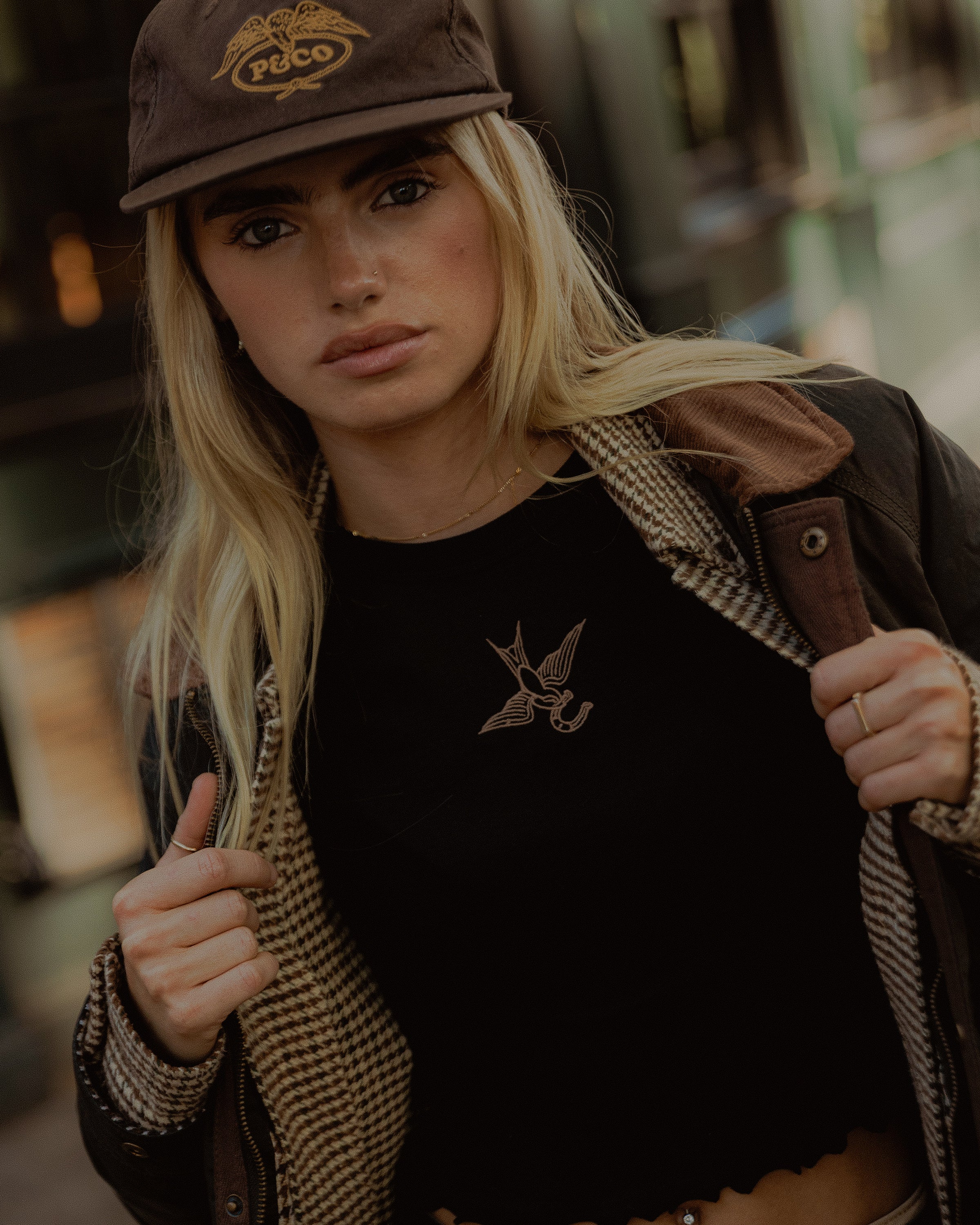 Swallow Longsleeve Baby T-Shirt - Washed Black