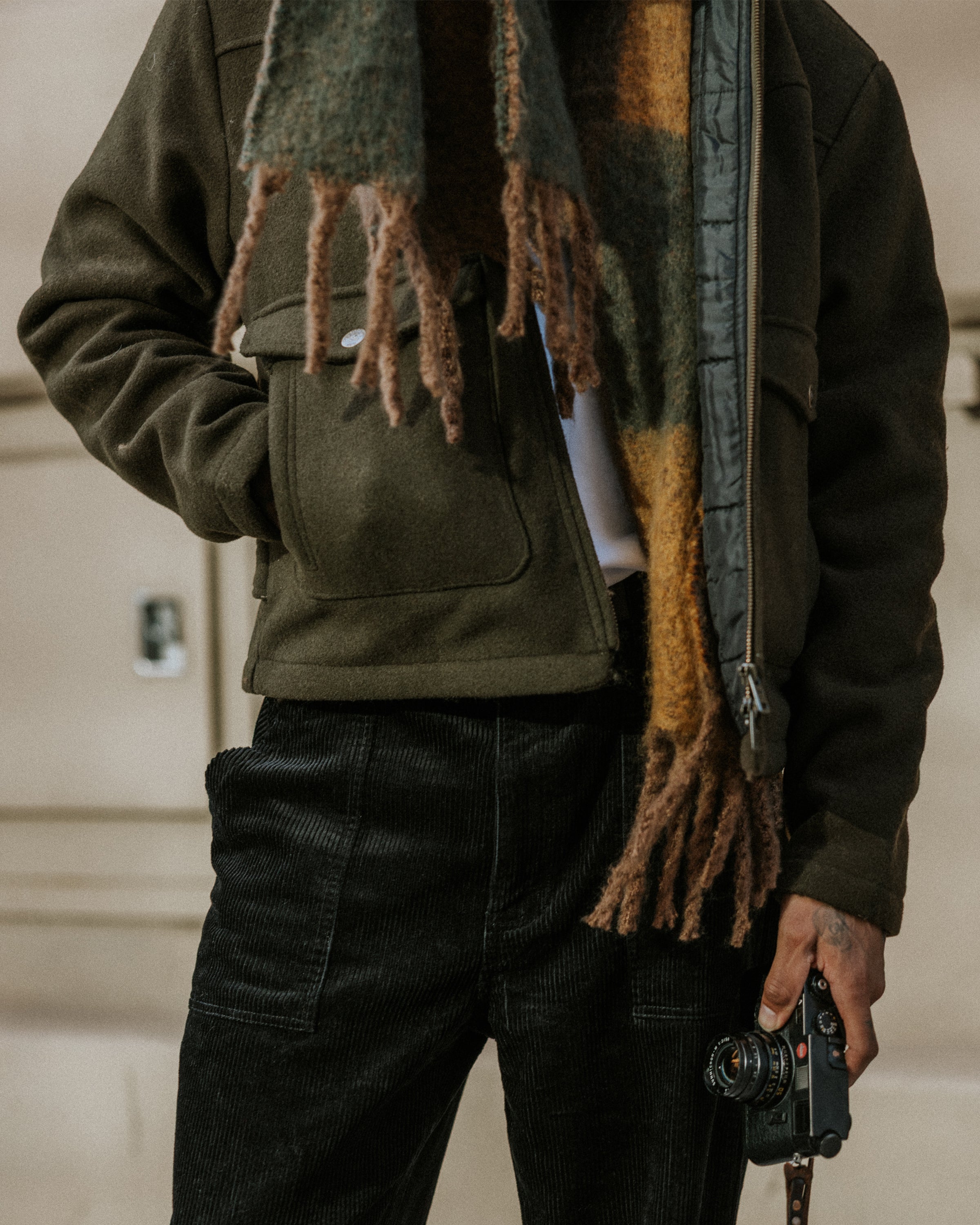 Checked Brushed Scarf - Multi