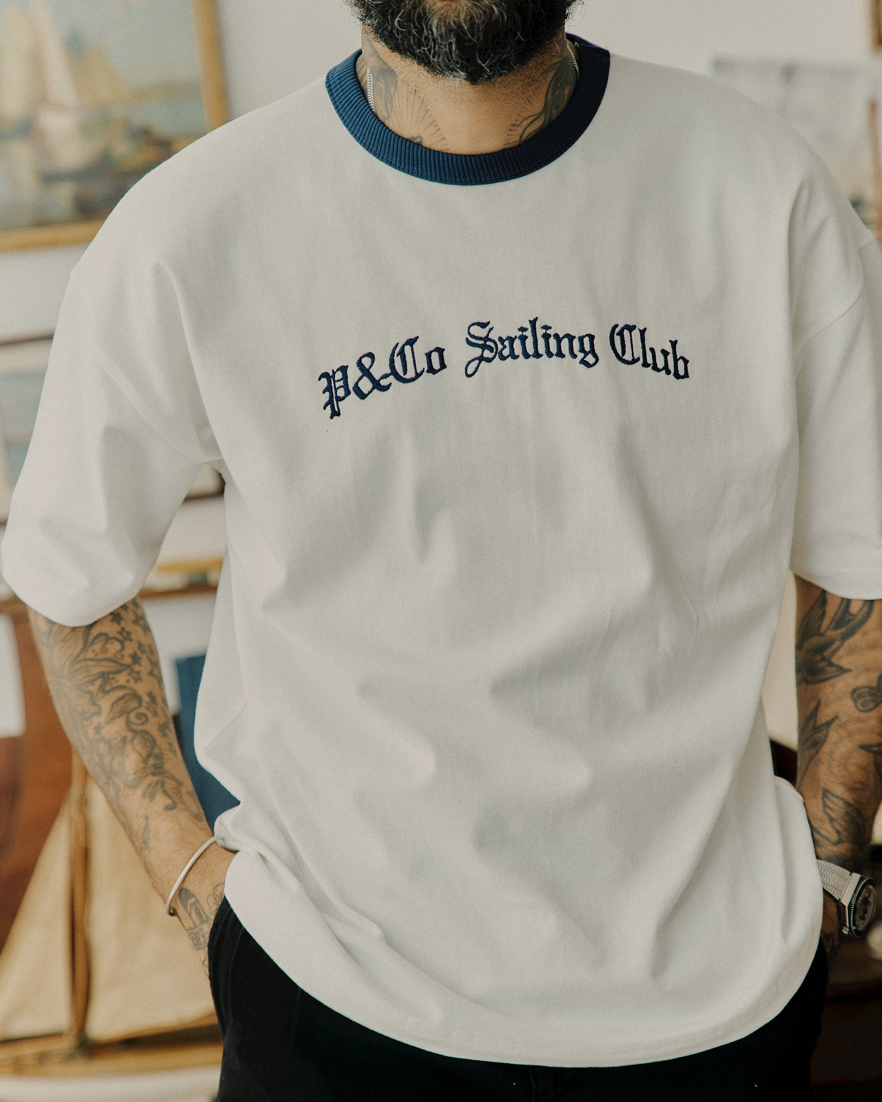 Sailing Club Embroidered Boxy Jersey - Off White