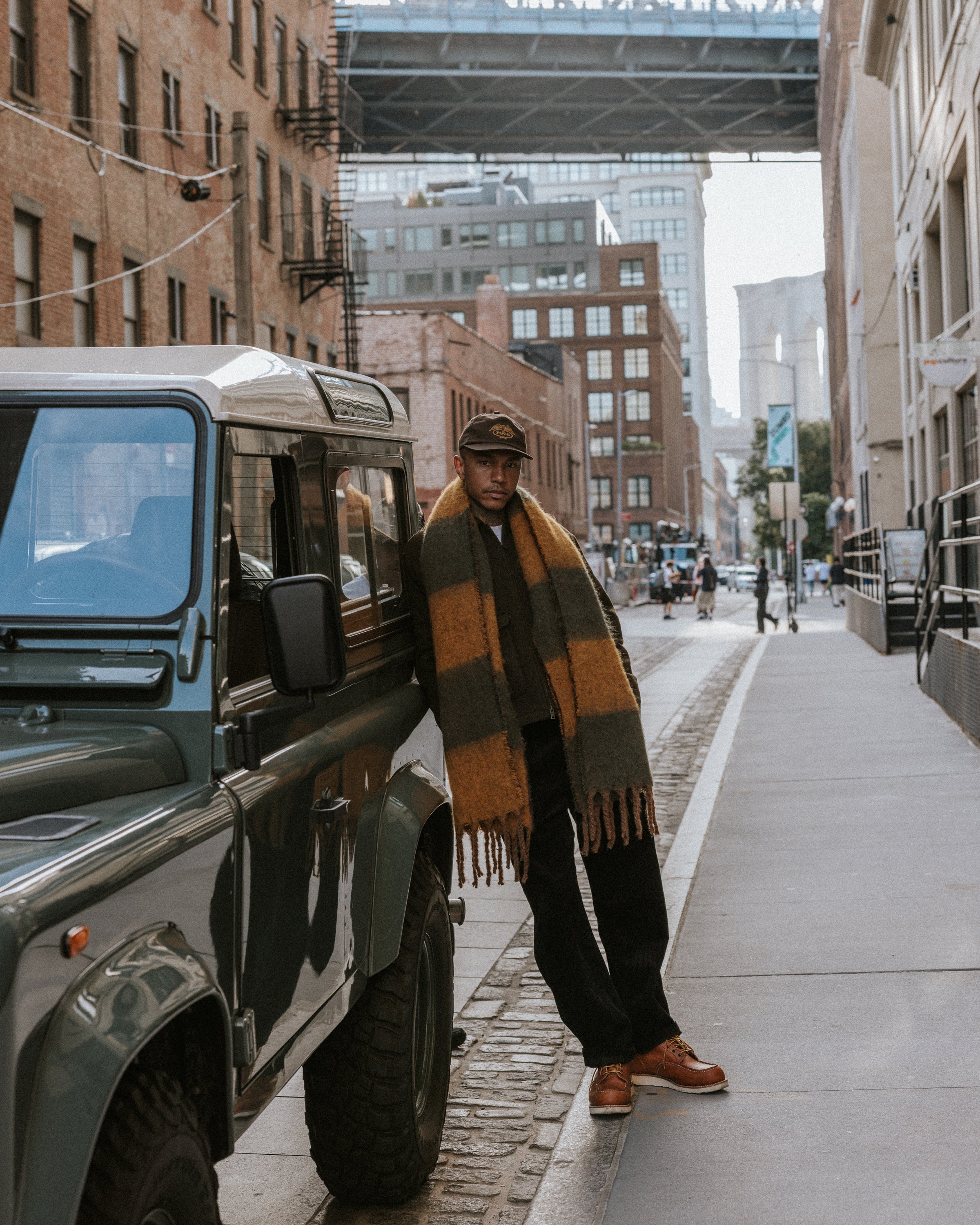 Checked Brushed Scarf - Multi