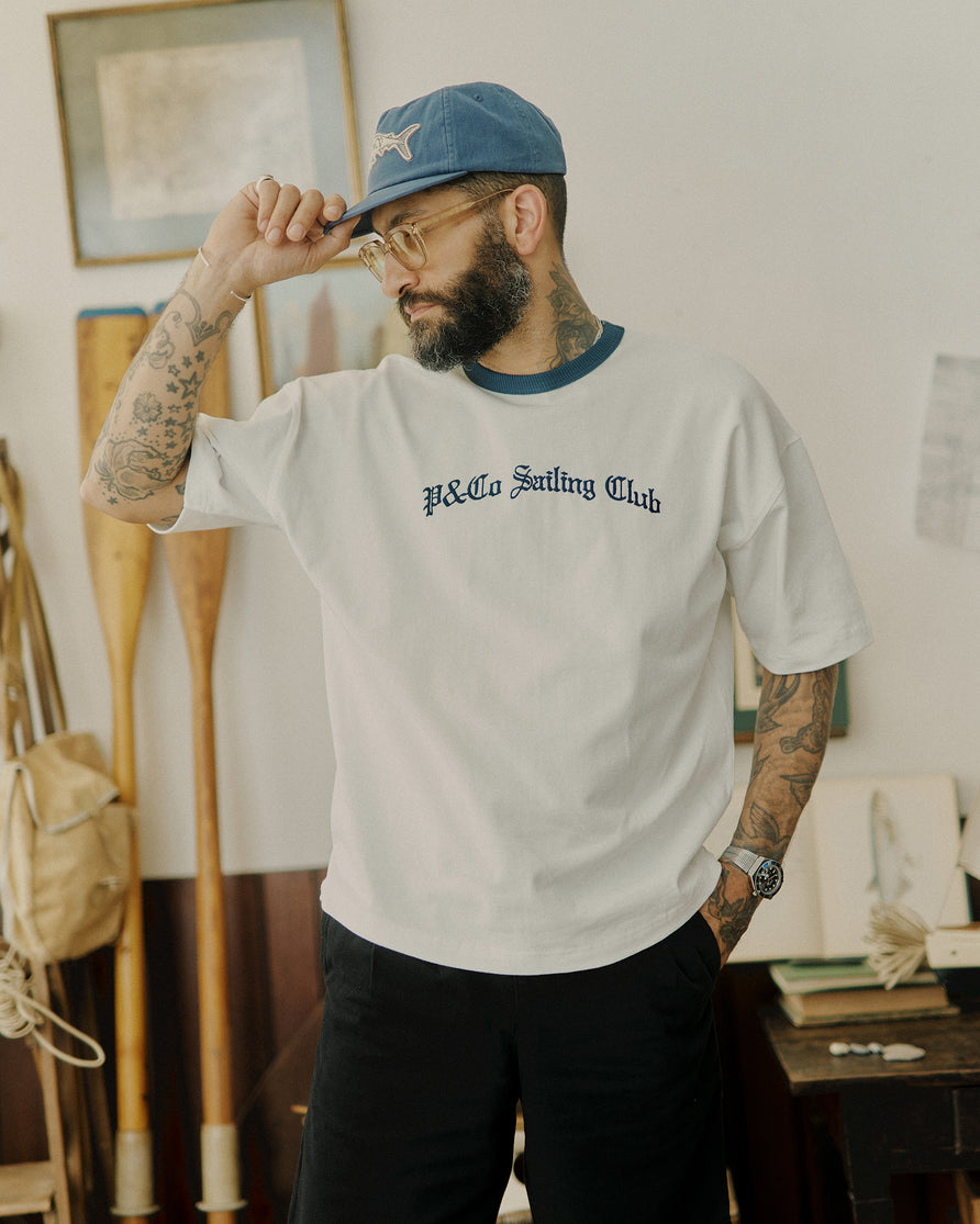 Sailing Club Embroidered Boxy Jersey - Off White
