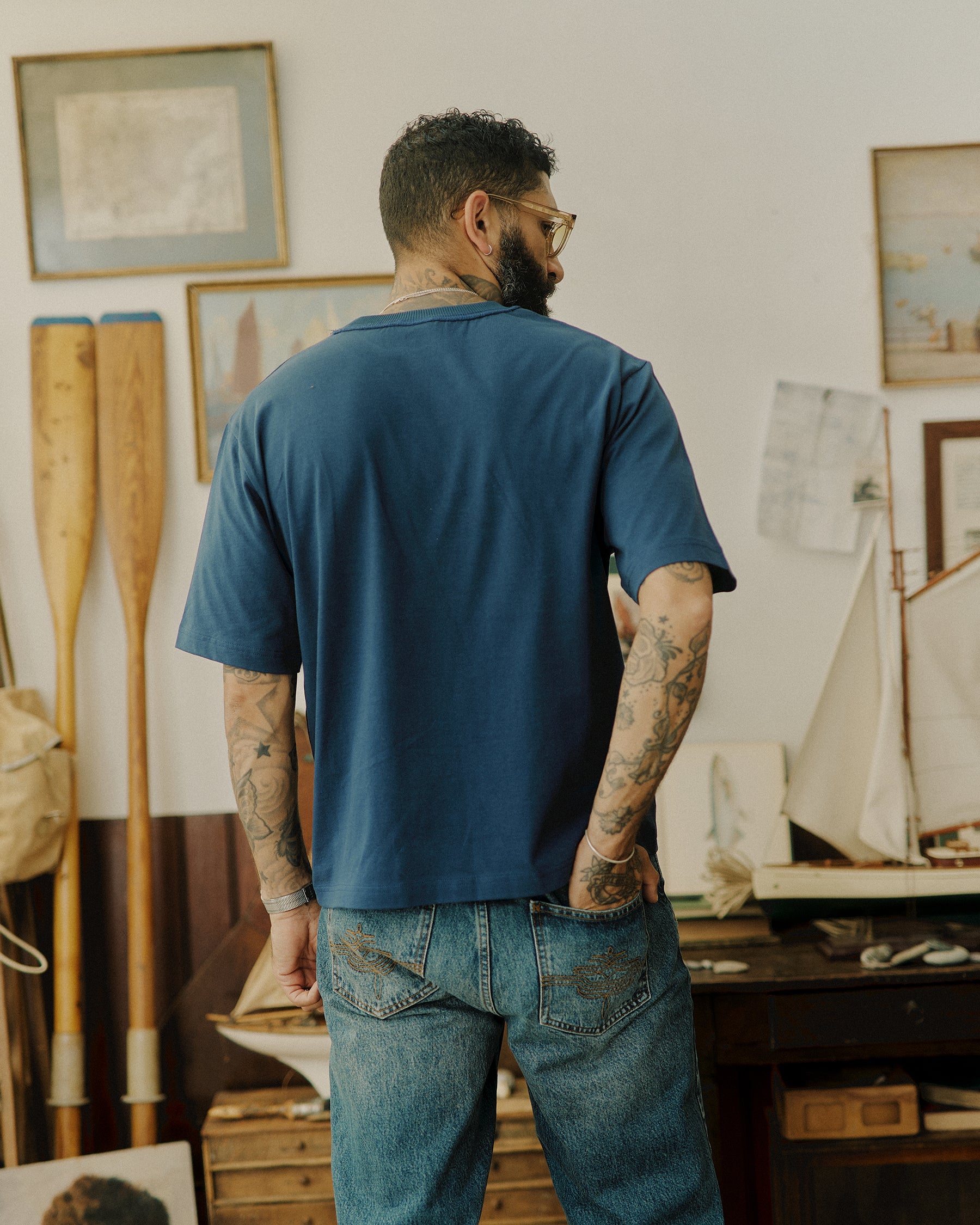 Marine Servicing Boxy T-Shirt - Navy