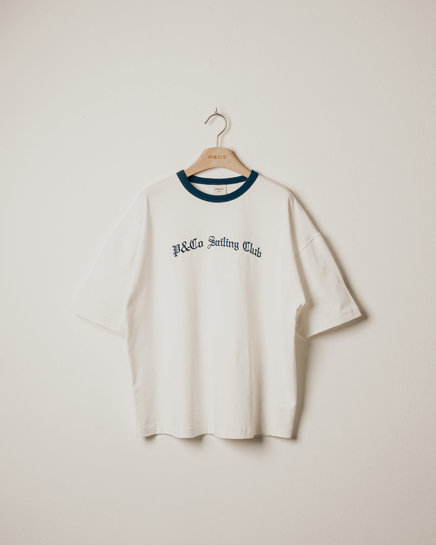 Sailing Club Embroidered Boxy Jersey - Off White