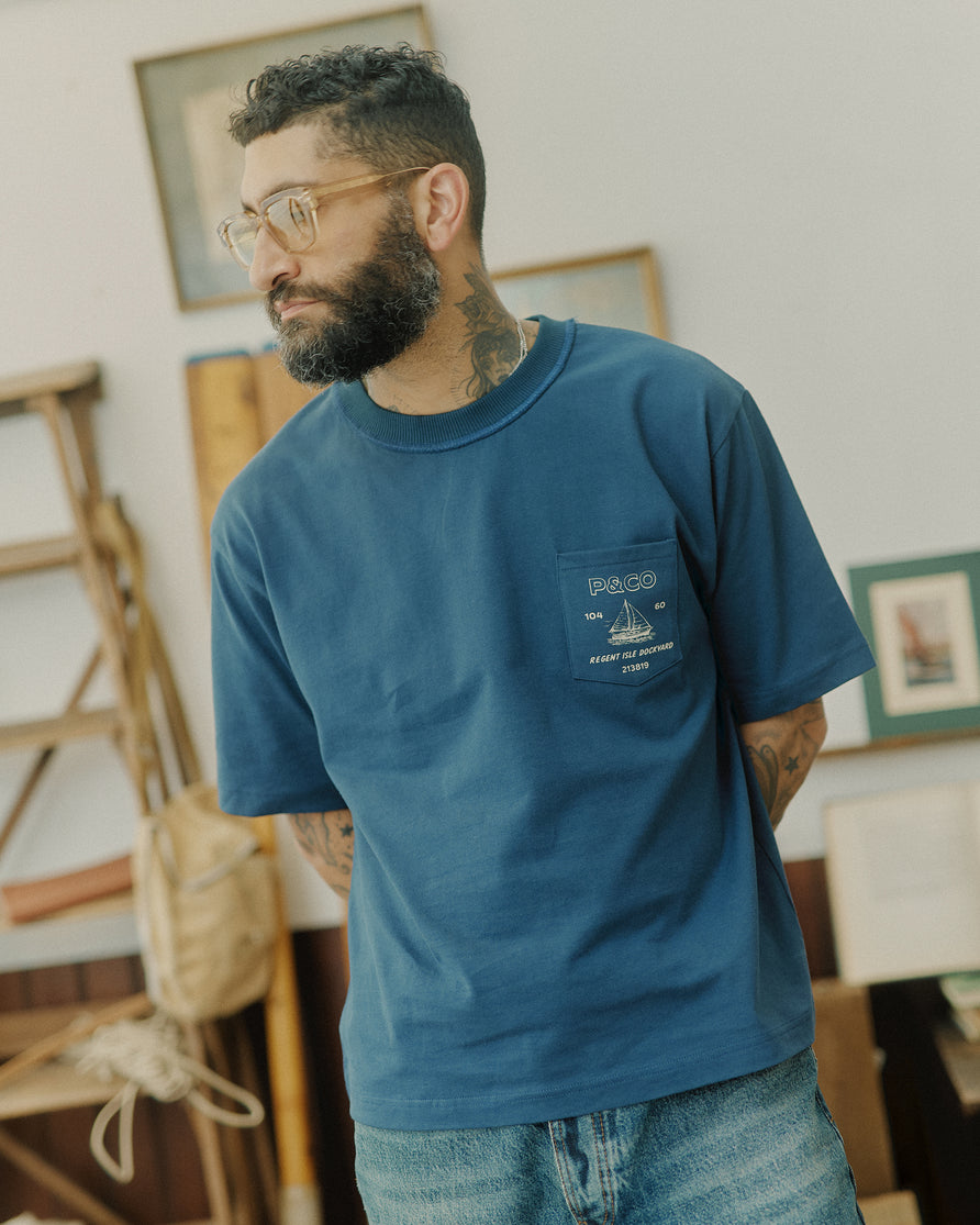 Marine Servicing Boxy T-Shirt - Navy