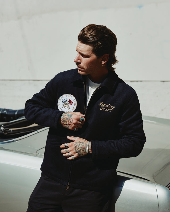 Racing Team Wool Sports Jacket - Navy