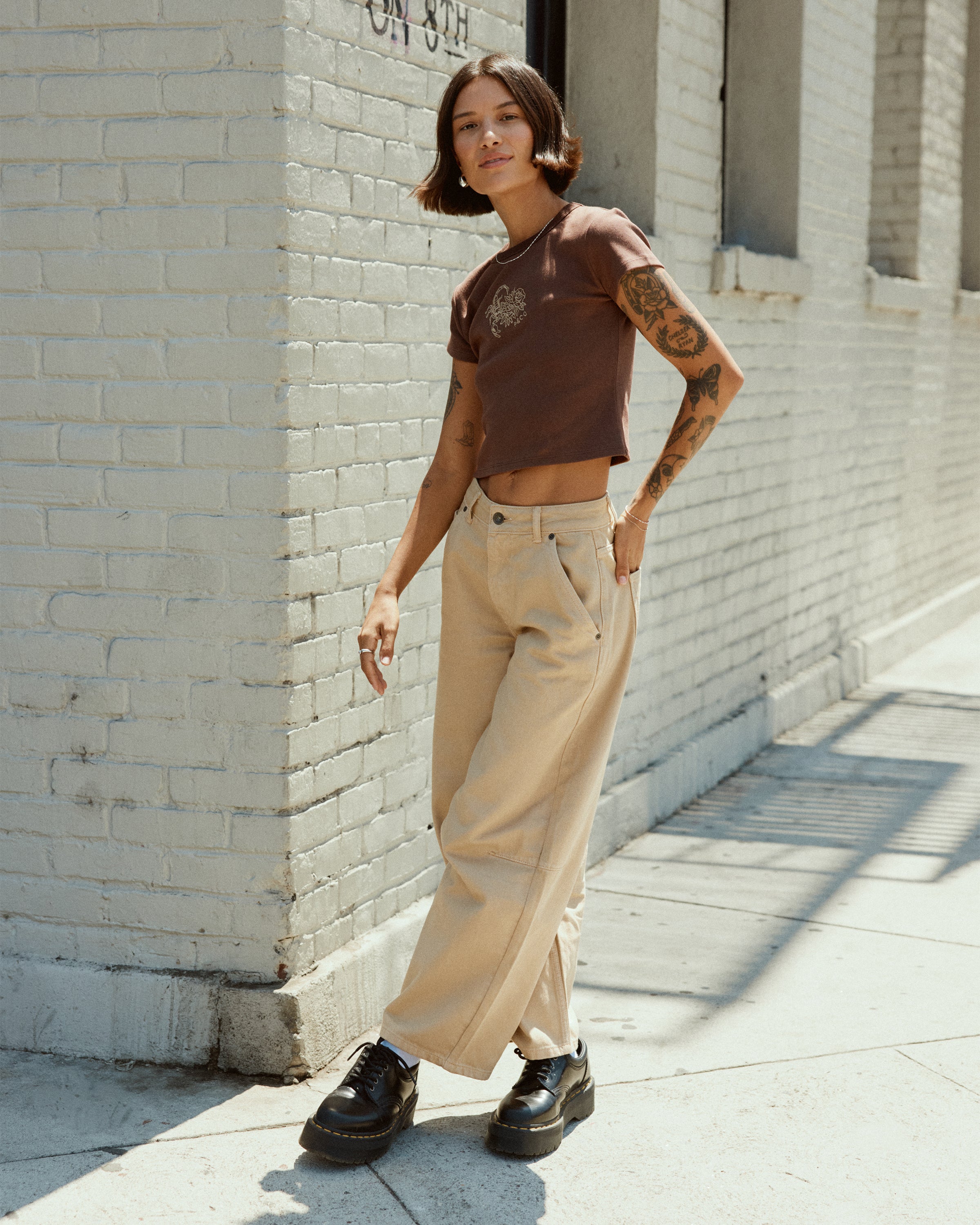 Grace Barrel Leg Jean - Washed Sand