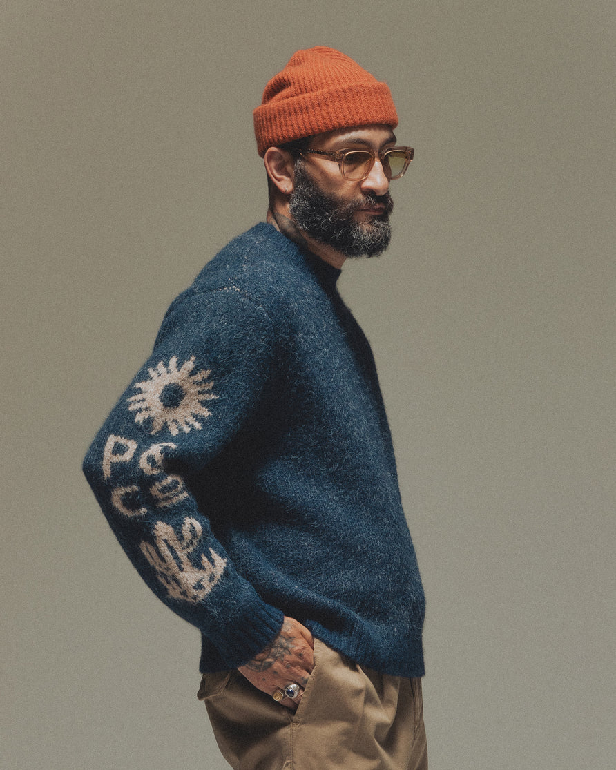 Desert Rise Intarsia Knit - Navy