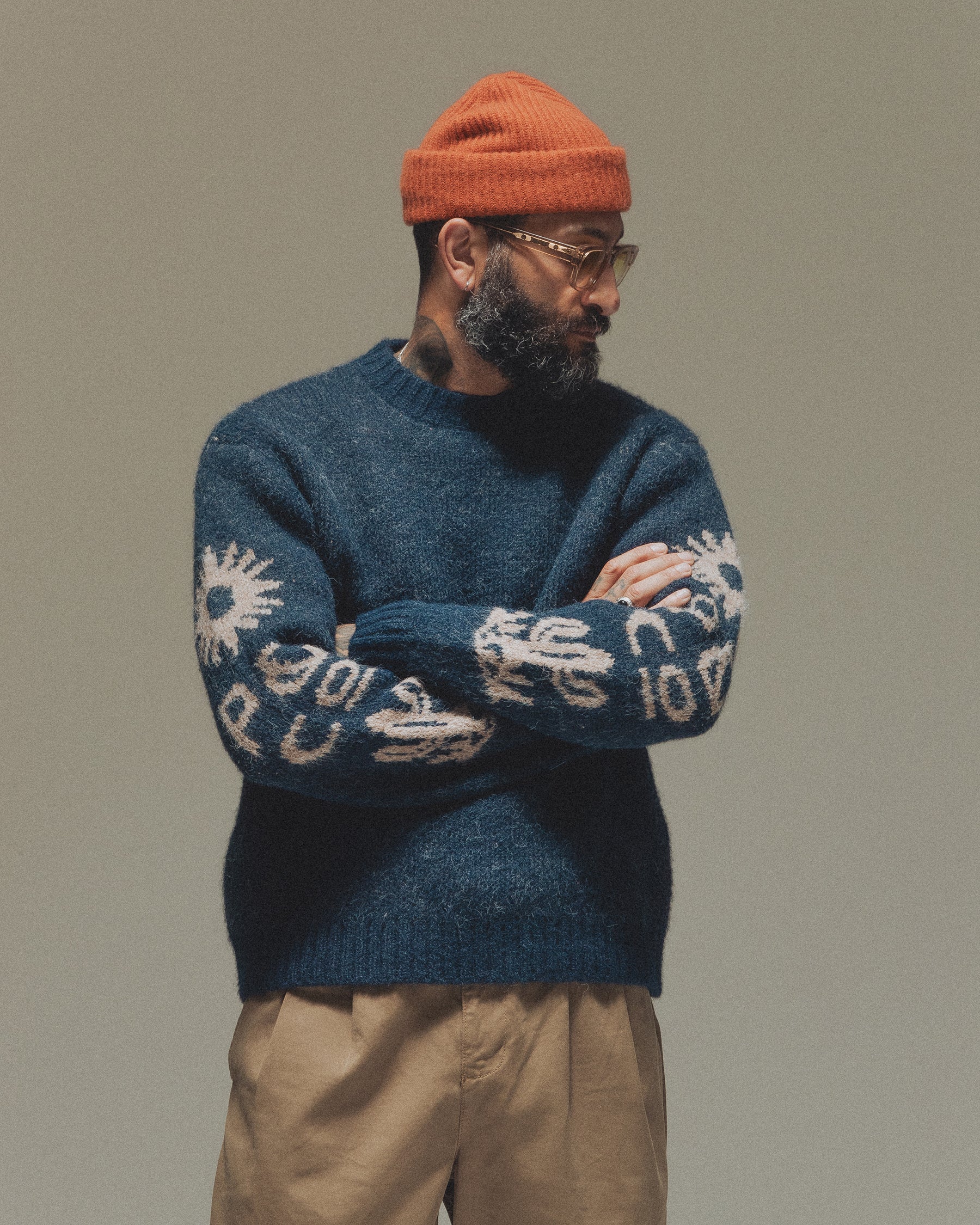 Desert Rise Intarsia Knit - Navy
