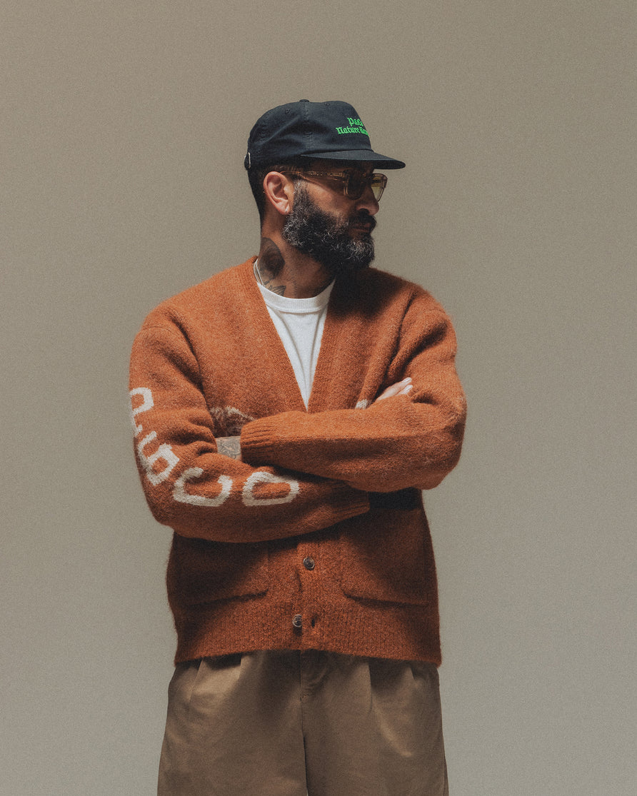 Archie Brushed Cardigan - Burnt Orange