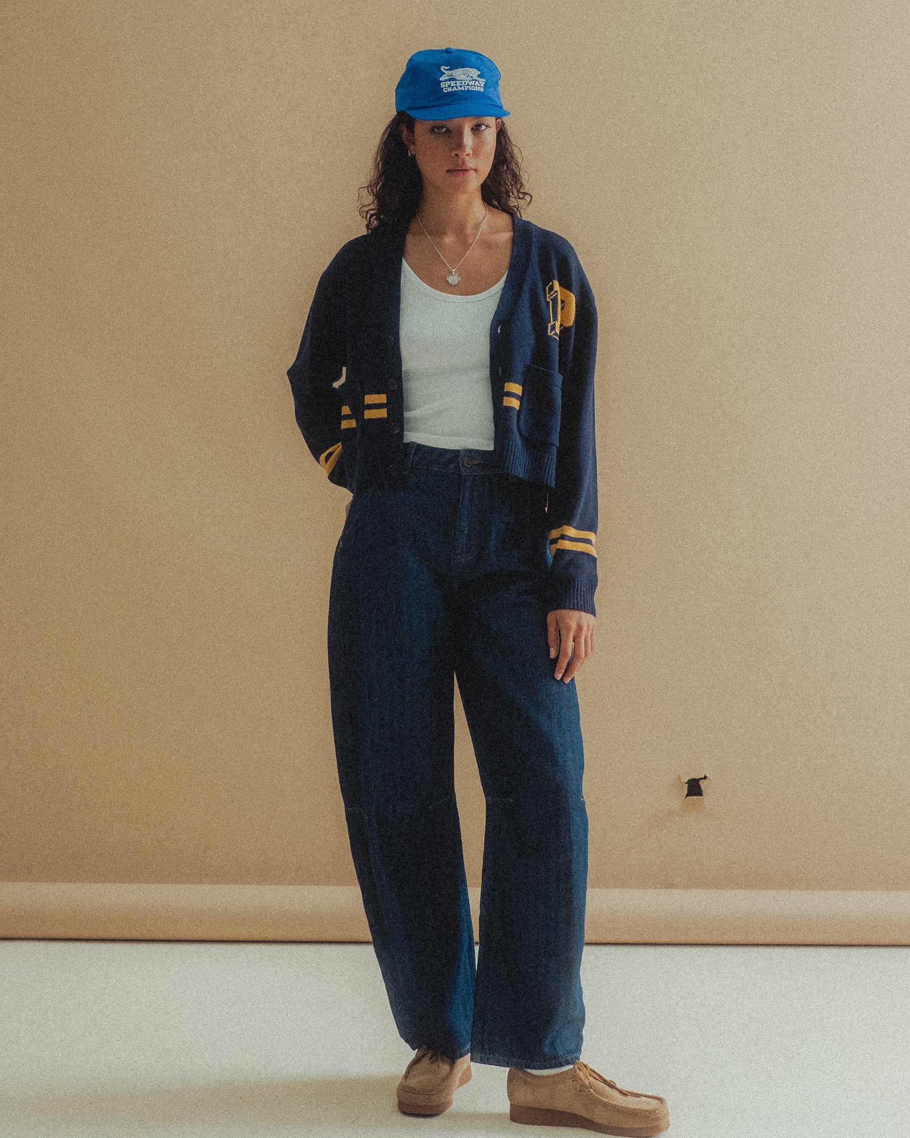 Josie Varsity Cardigan - Navy