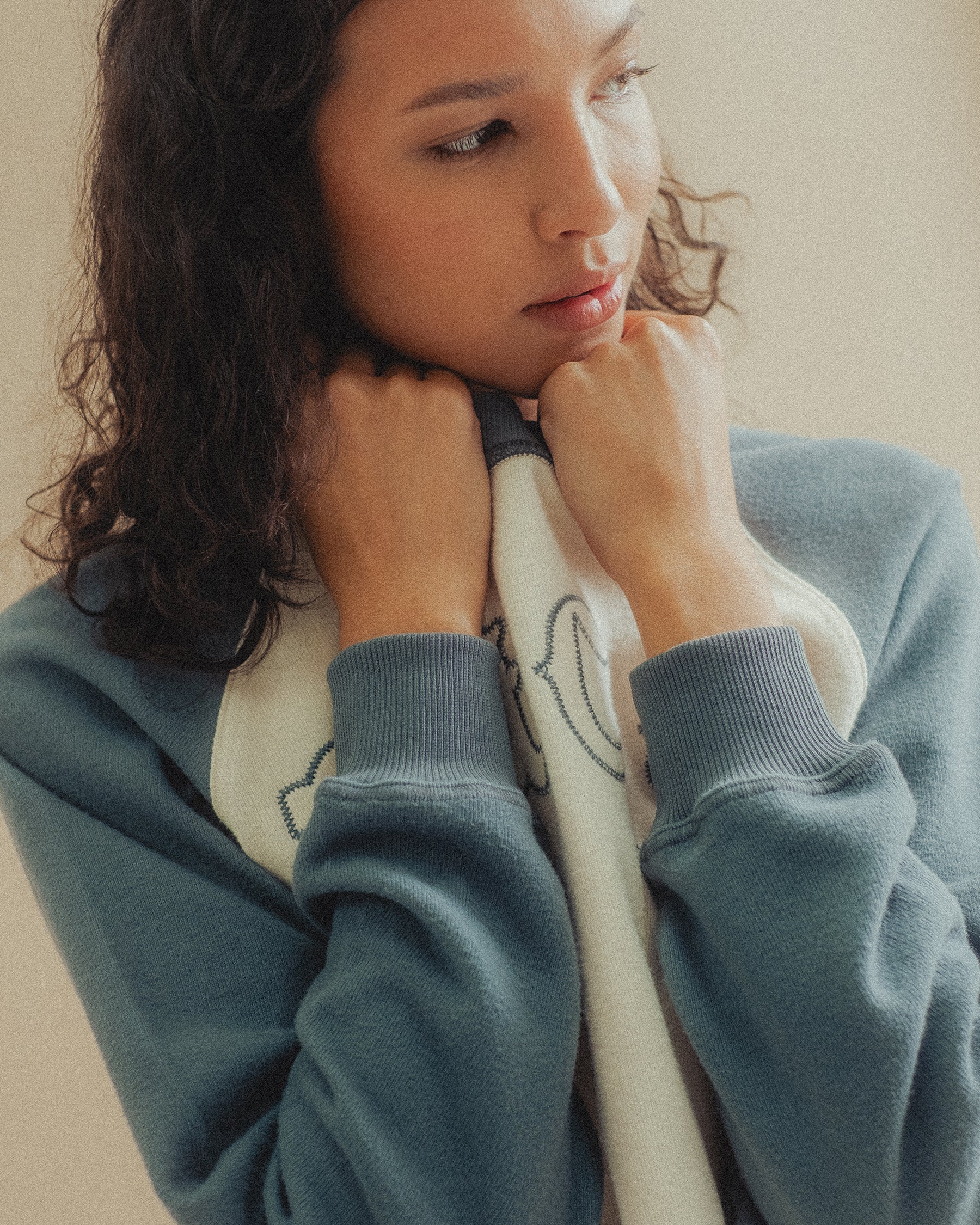 P&Co Raglan Longsleeve - Ecru & Steel